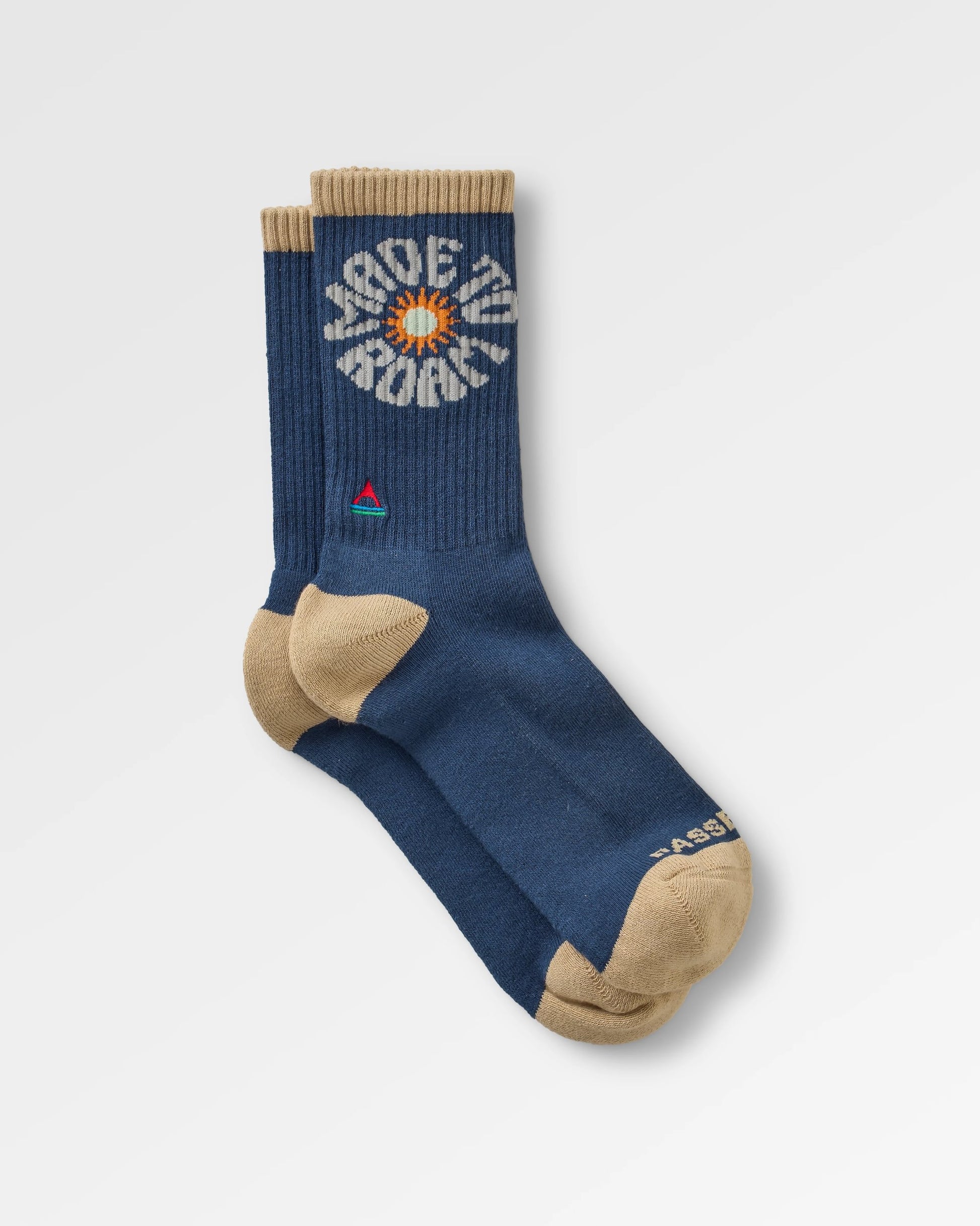 Made to Roam Graphic Crew Socks - Rich Navy