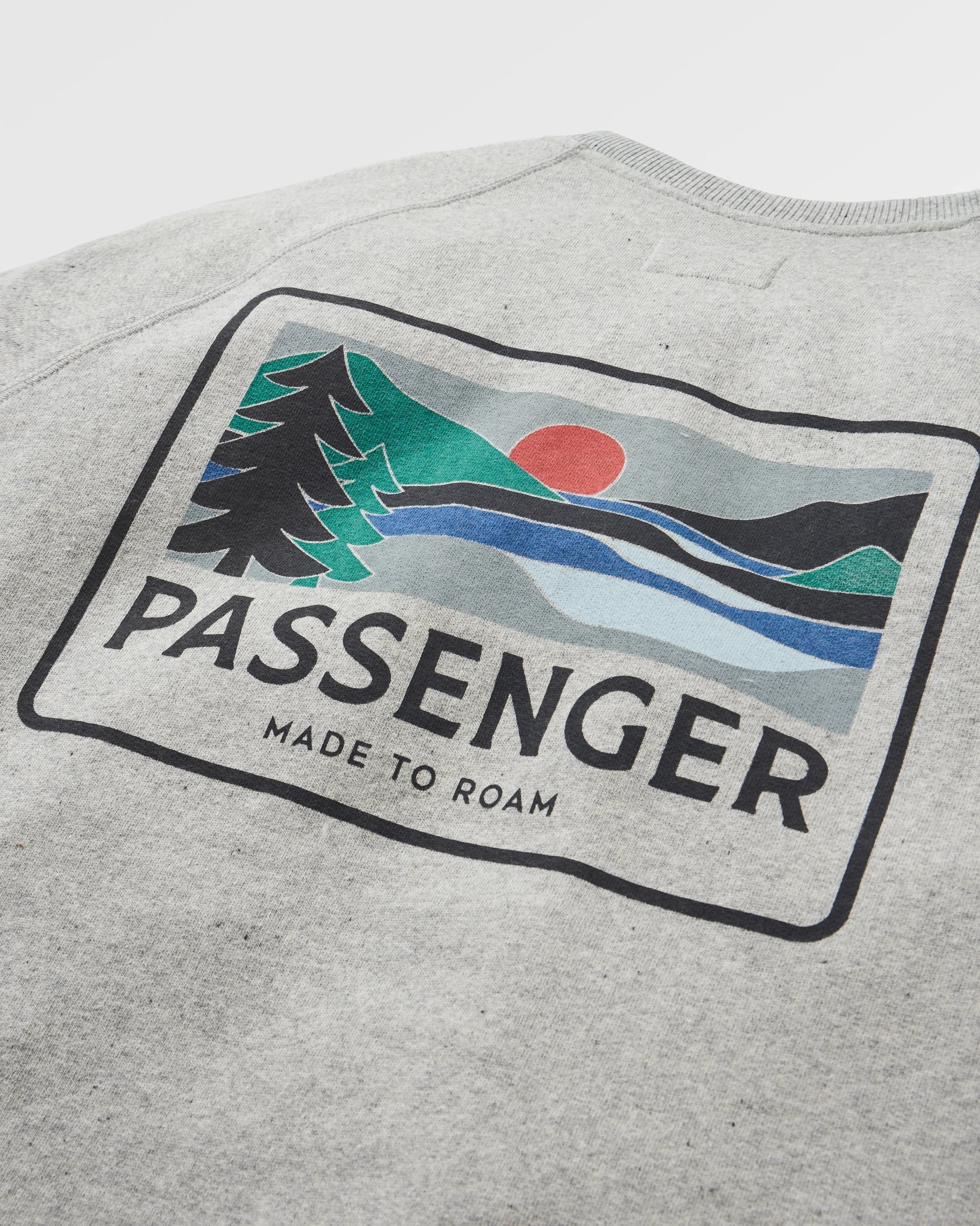 Roamer Men's Organic Cotton Sweatshirt - Grey Marl - Flatlay