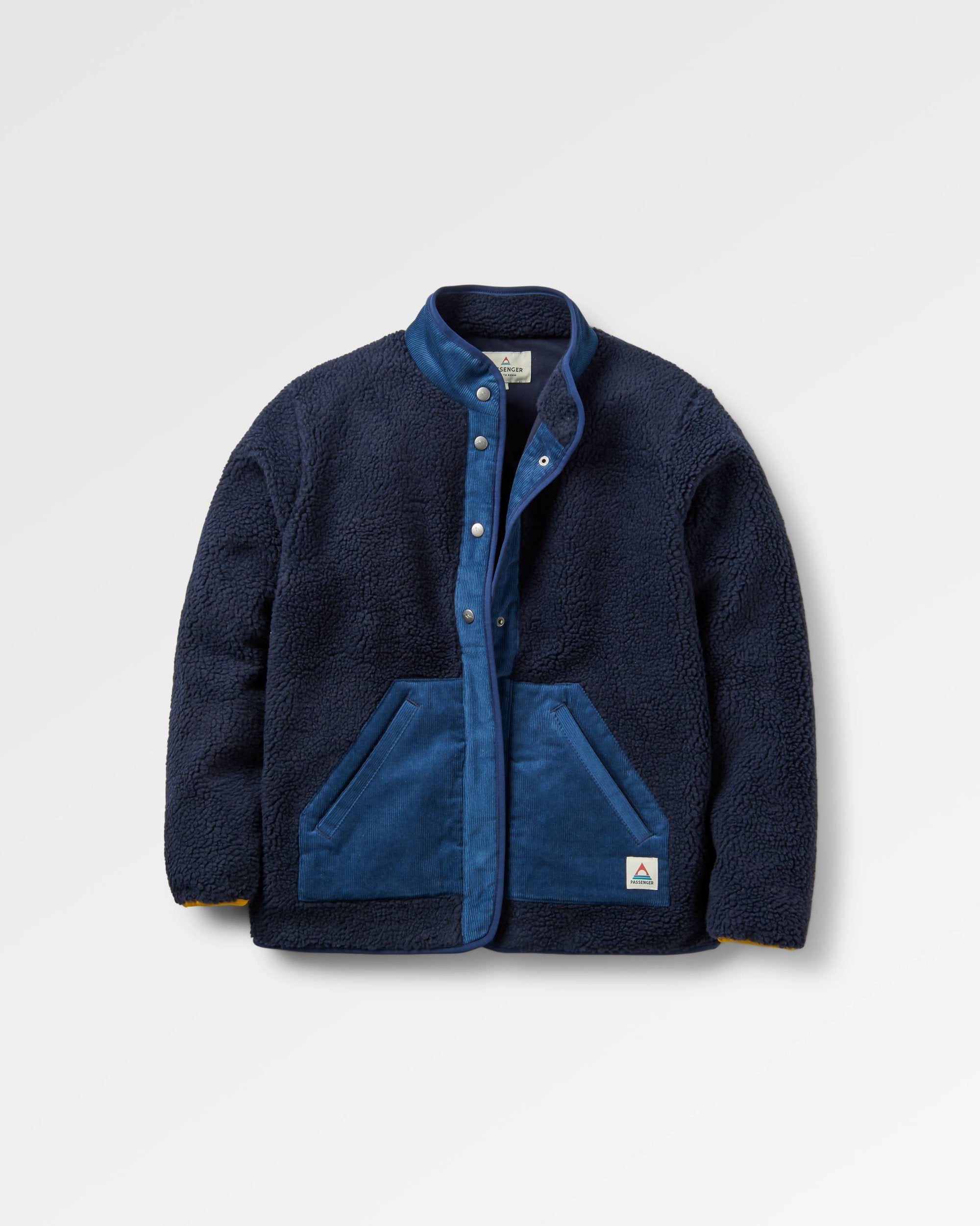 Clover Recycled Sherpa Fleece - Deep Navy - Flatlay