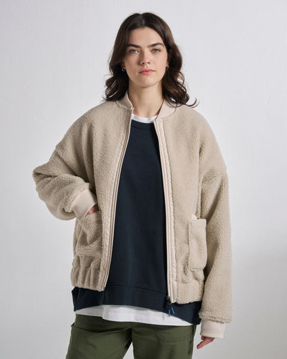 Lucia Sherpa Fleece - Vintage White - Studio Model