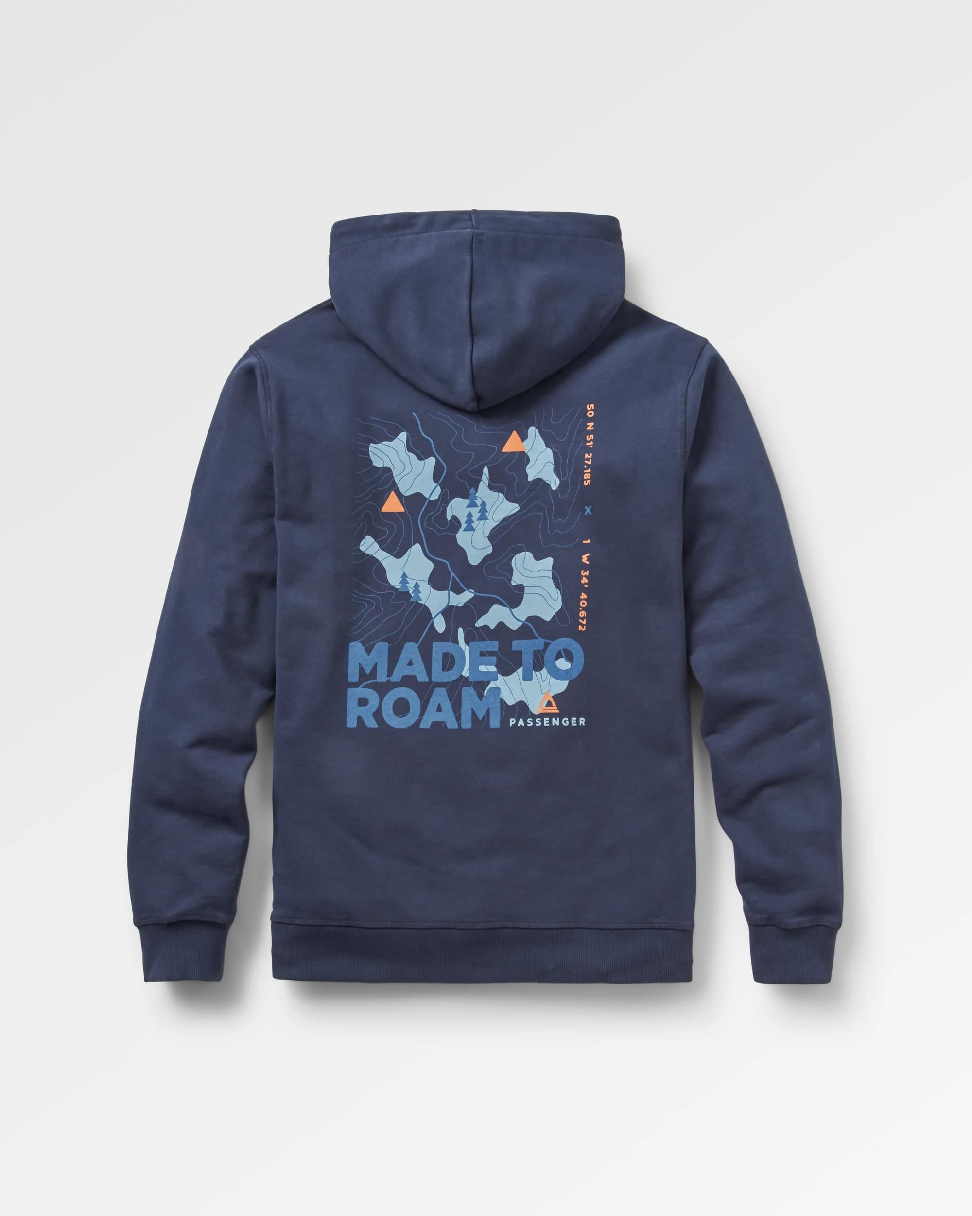 Pace Recycled Cotton Hoodie - Deep Navy - Flatlay