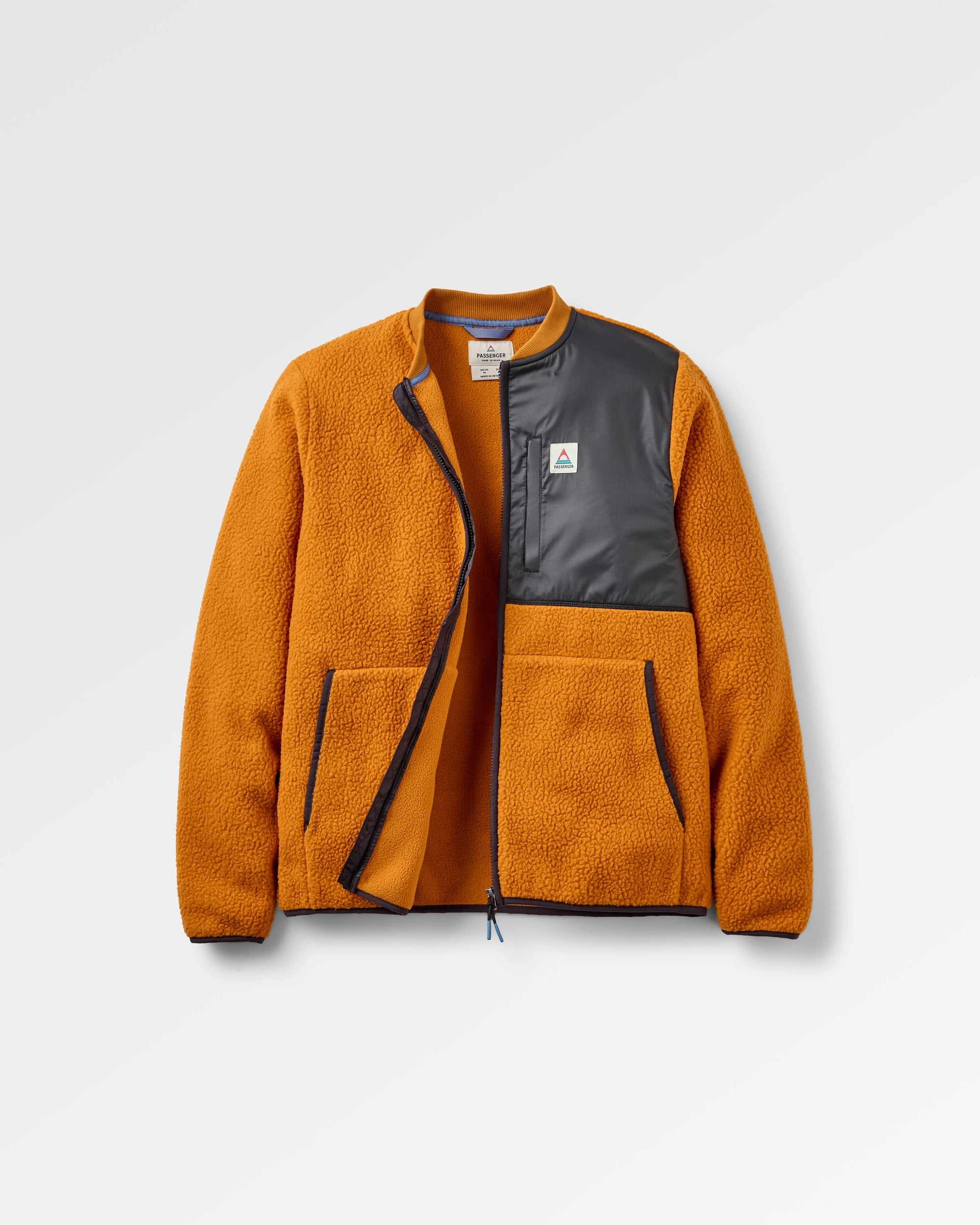 Reconnect Recycled Sherpa Fleece - Retro Orange - Flatlay