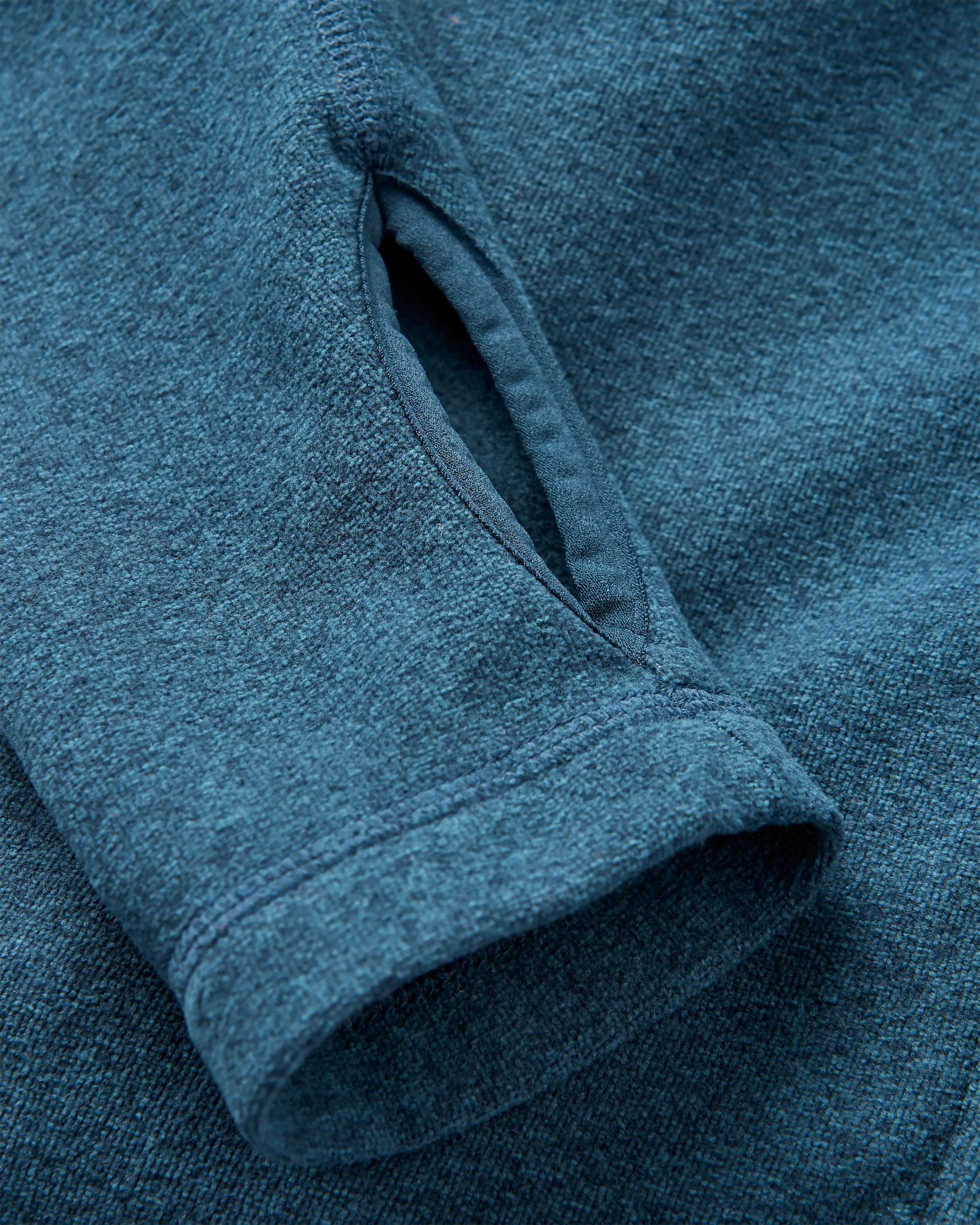 Pinegrove Recycled Polartec® Fleece Hoodie - Dark Denim Marl - Flatlay