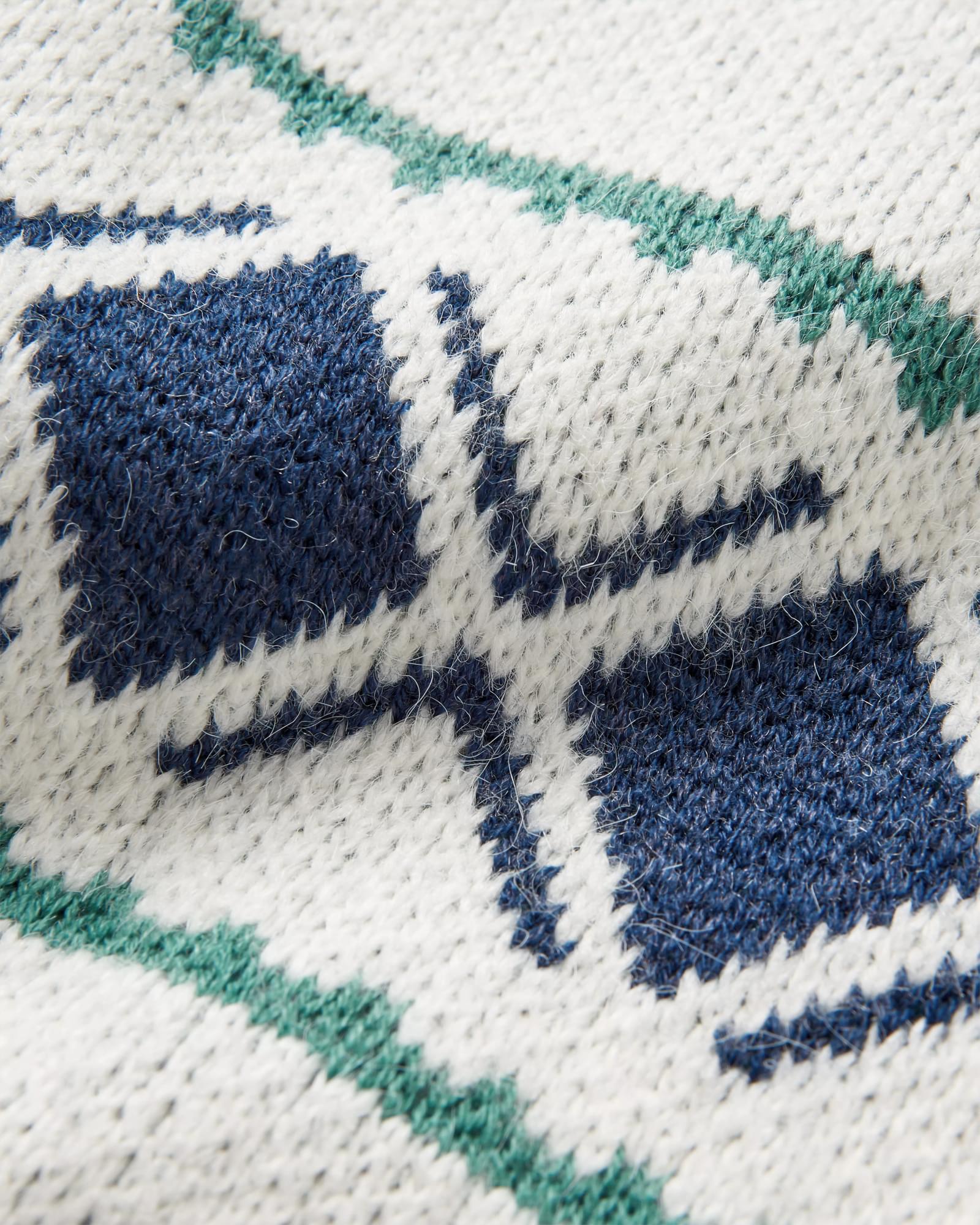 Whimsical Recycled Knit Cardigan - Homespun Stripe Off White - Flatlay