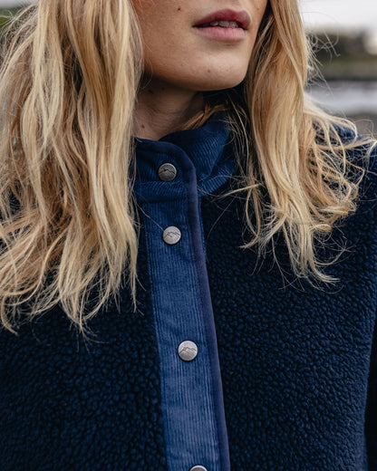 Clover Recycled Sherpa Fleece - Deep Navy - Lifestyle