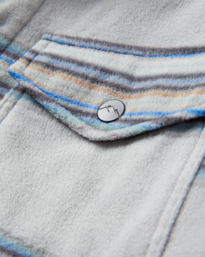 Maple Recycled Polar Fleece Shirt - Steel Grey Stripe