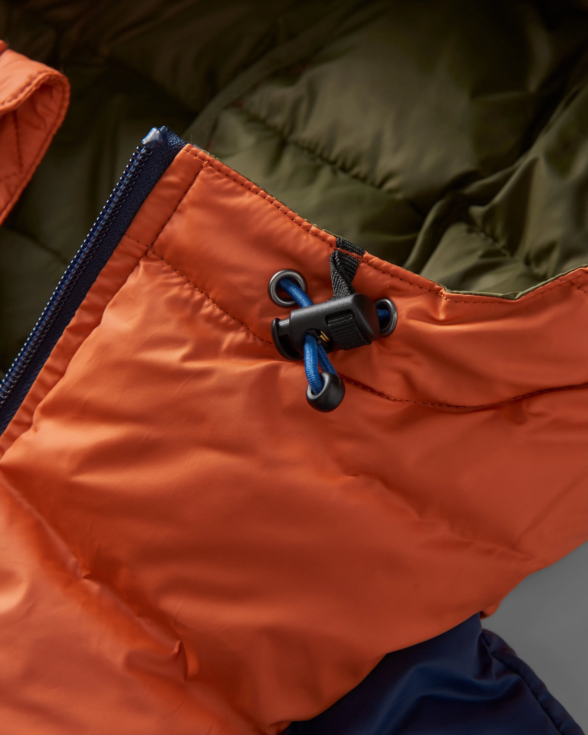 Flynn Recycled Insulated Jacket - Rich Navy/ Burnt Orange - Flatlay