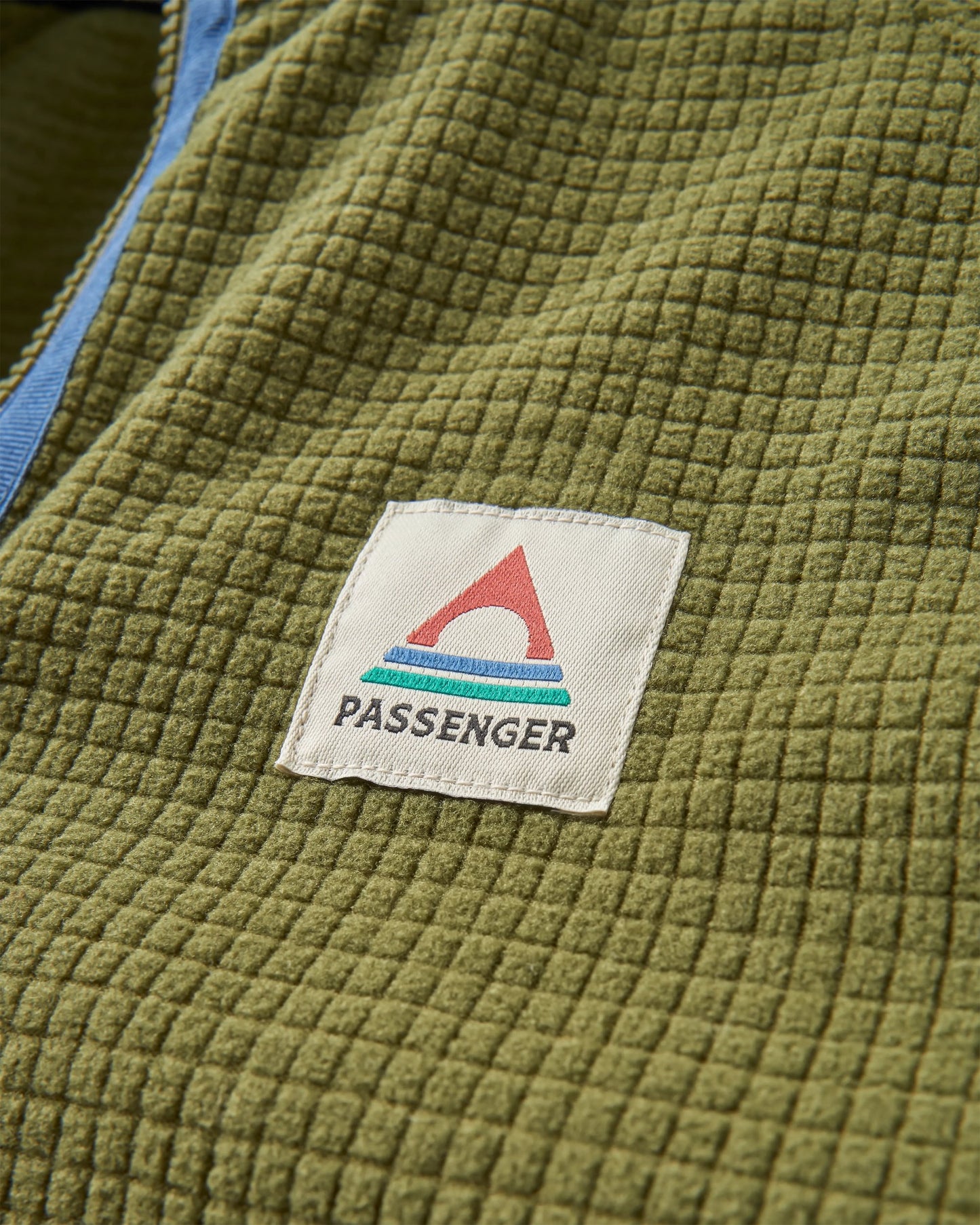 Overlook Recycled Grid Polar Fleece - Khaki/Pistachio