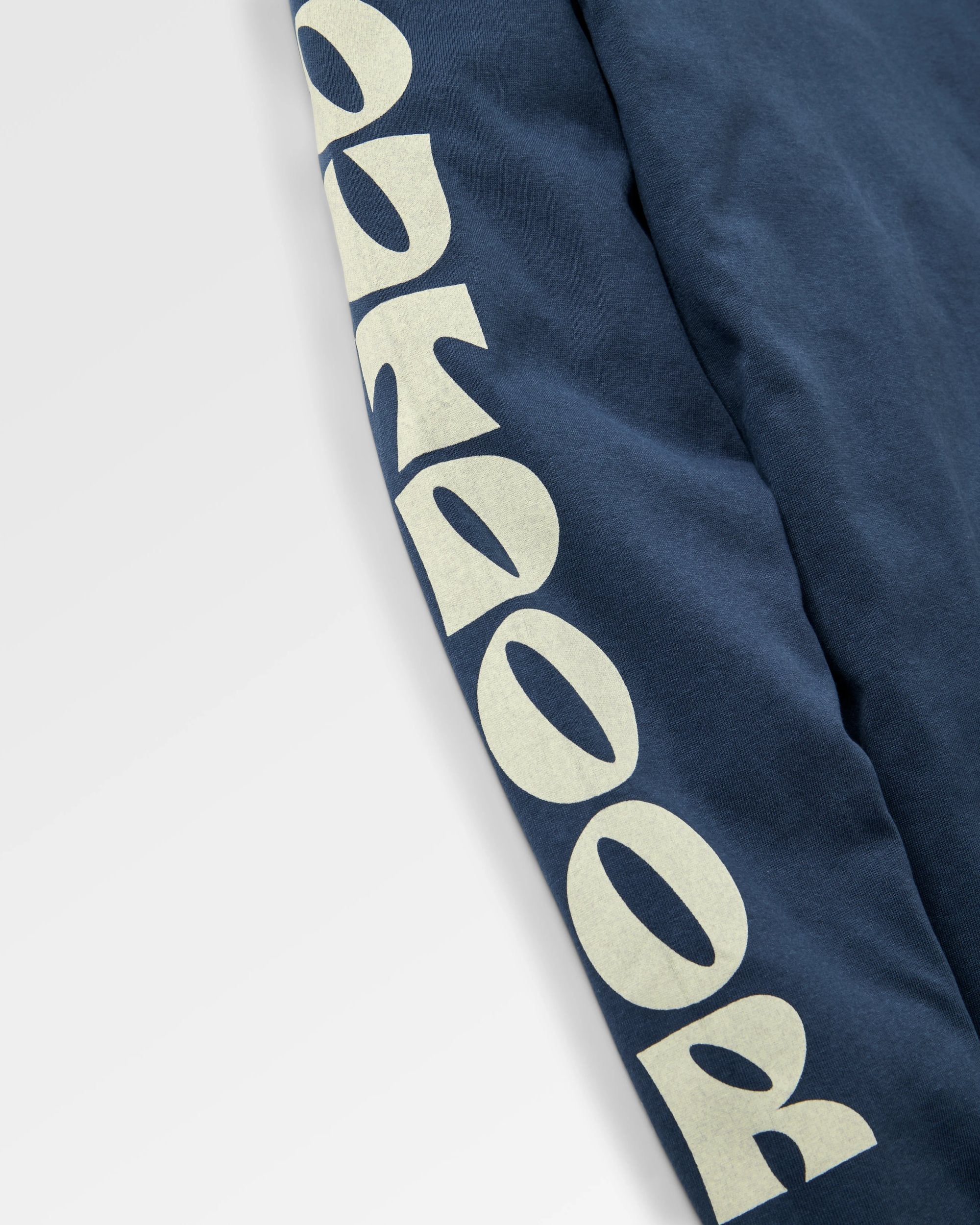 Patches Recycled Cotton LS T-Shirt - Rich Navy - Flatlay