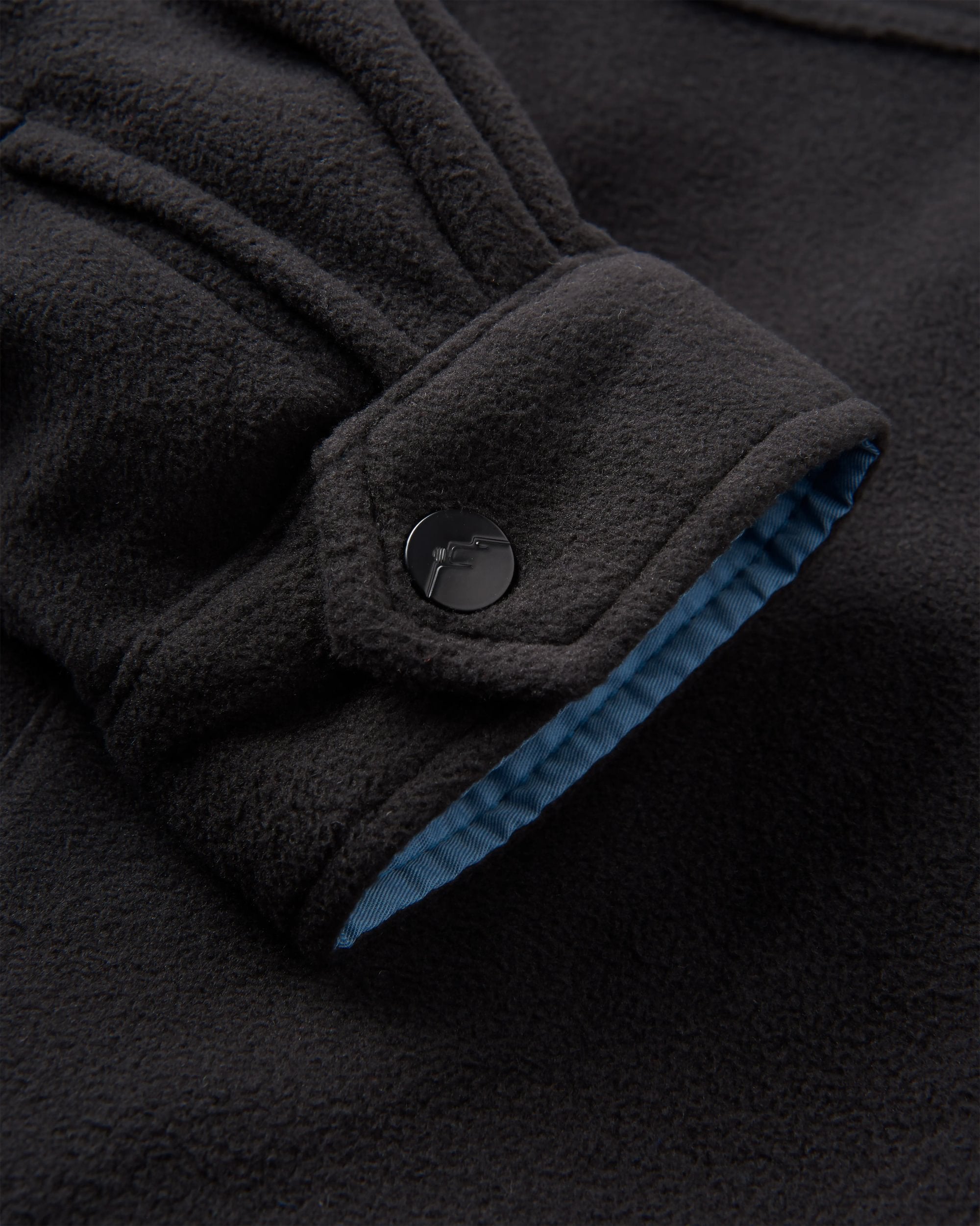 Maple Recycled Polar Fleece Shirt - Black - Flatlay