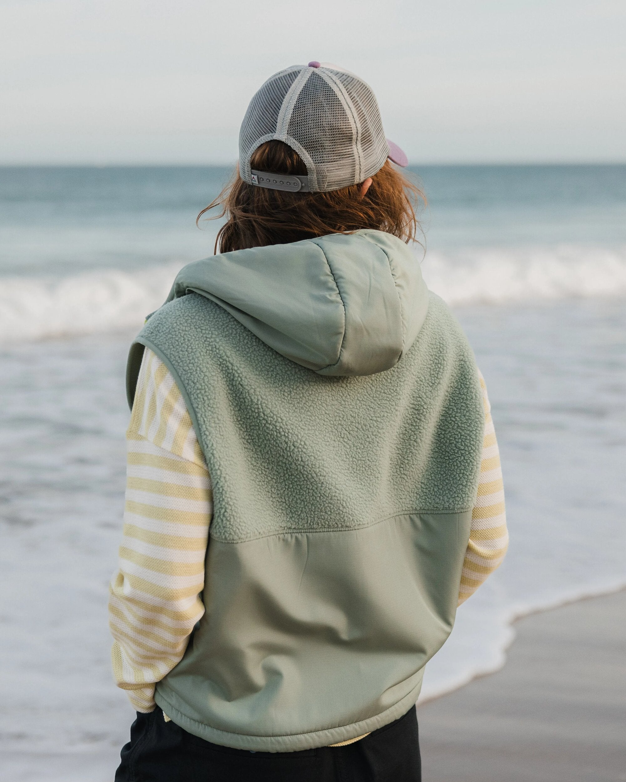 Beebalm Recycled Sherpa Fleece Vest - Pistachio - Lifestyle