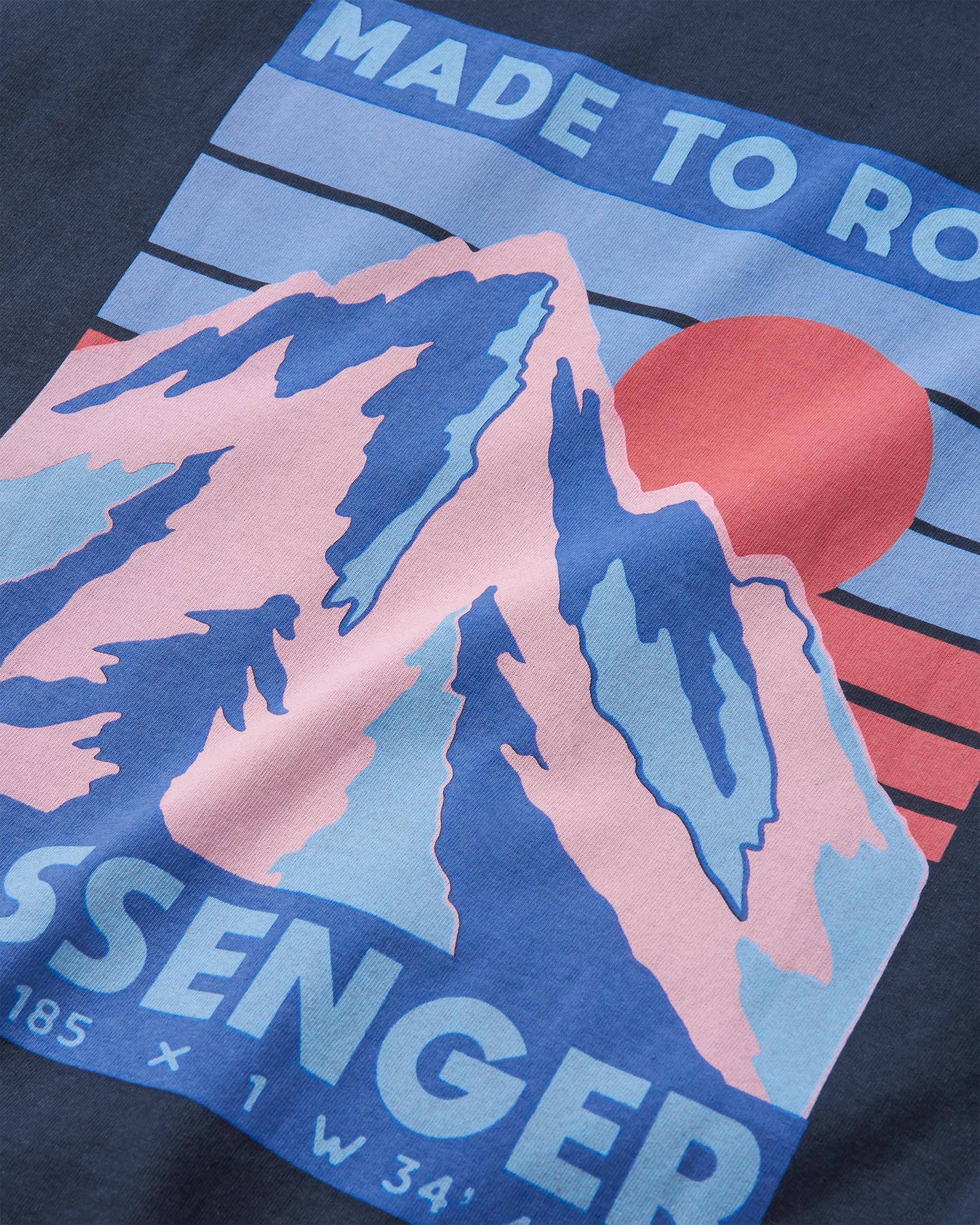 Distance Recycled Relaxed Fit T-Shirt - Deep Navy - Flatlay