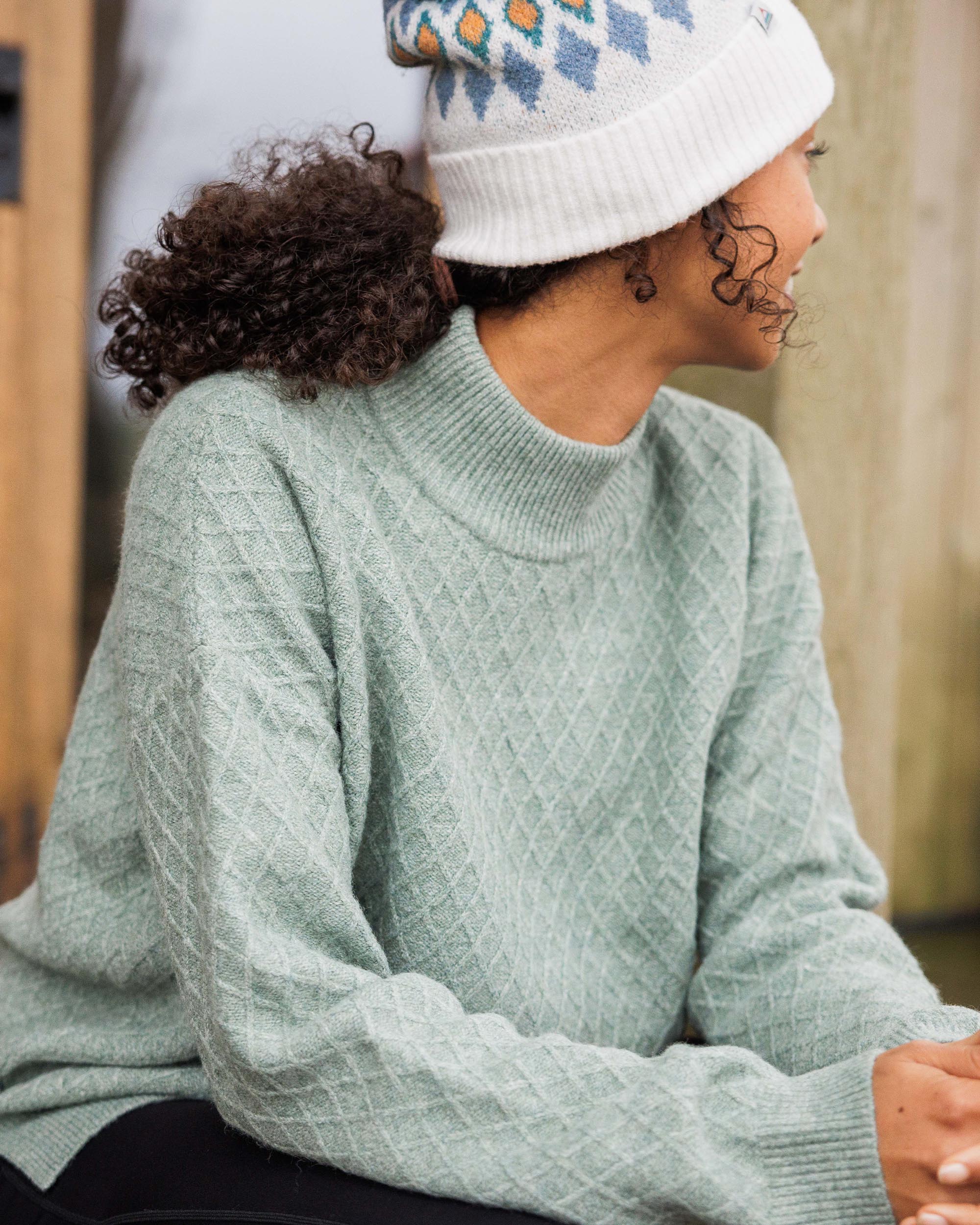 Hinterland Recycled Knitted Jumper - Pistachio - Lifestyle