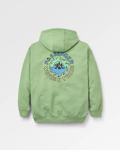 Dune Hoodie - Stem Green Marl - Flatlay