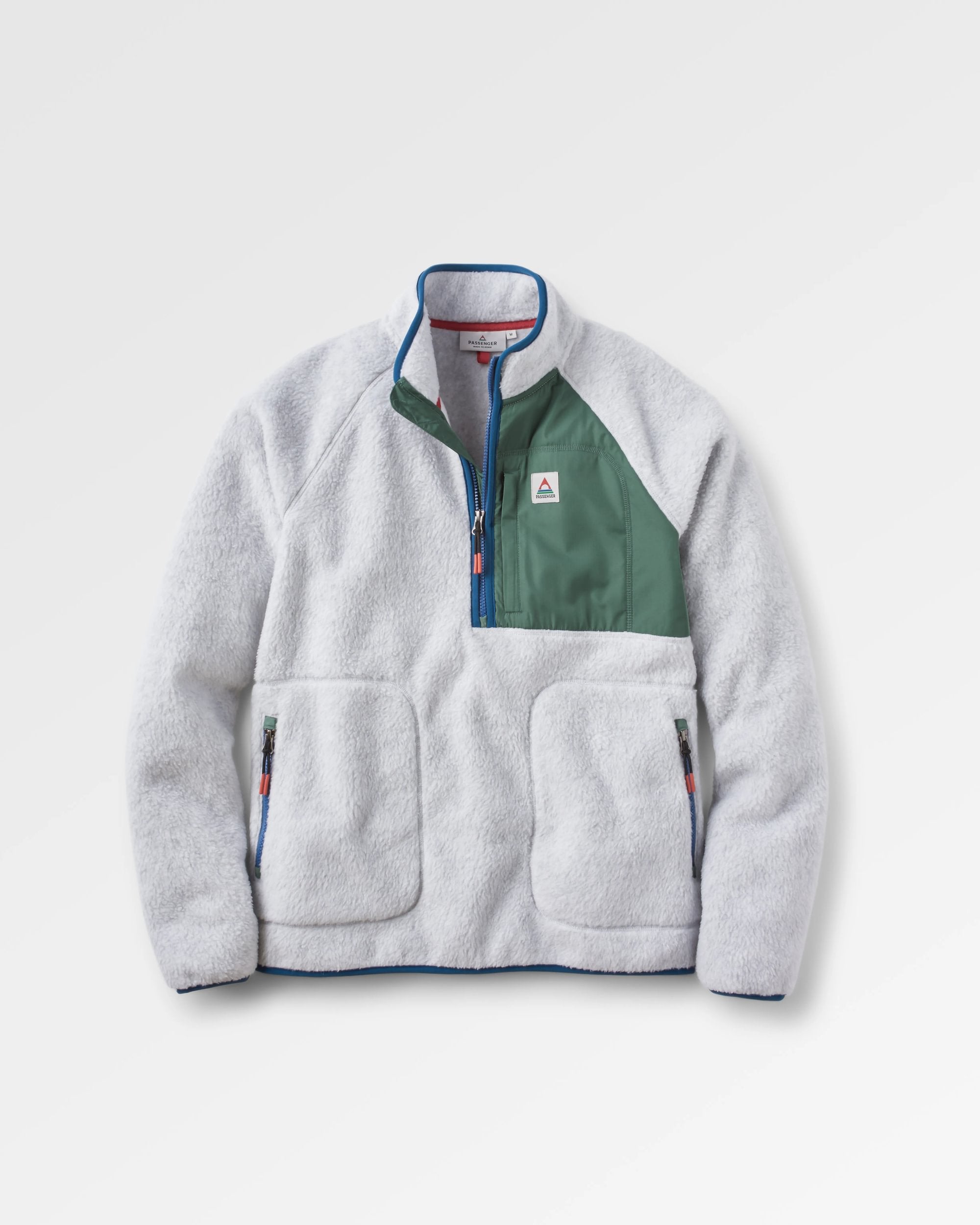 Offgrid 1/2 Zip Recycled Sherpa Fleece - Grey Marl 2 - Flatlay