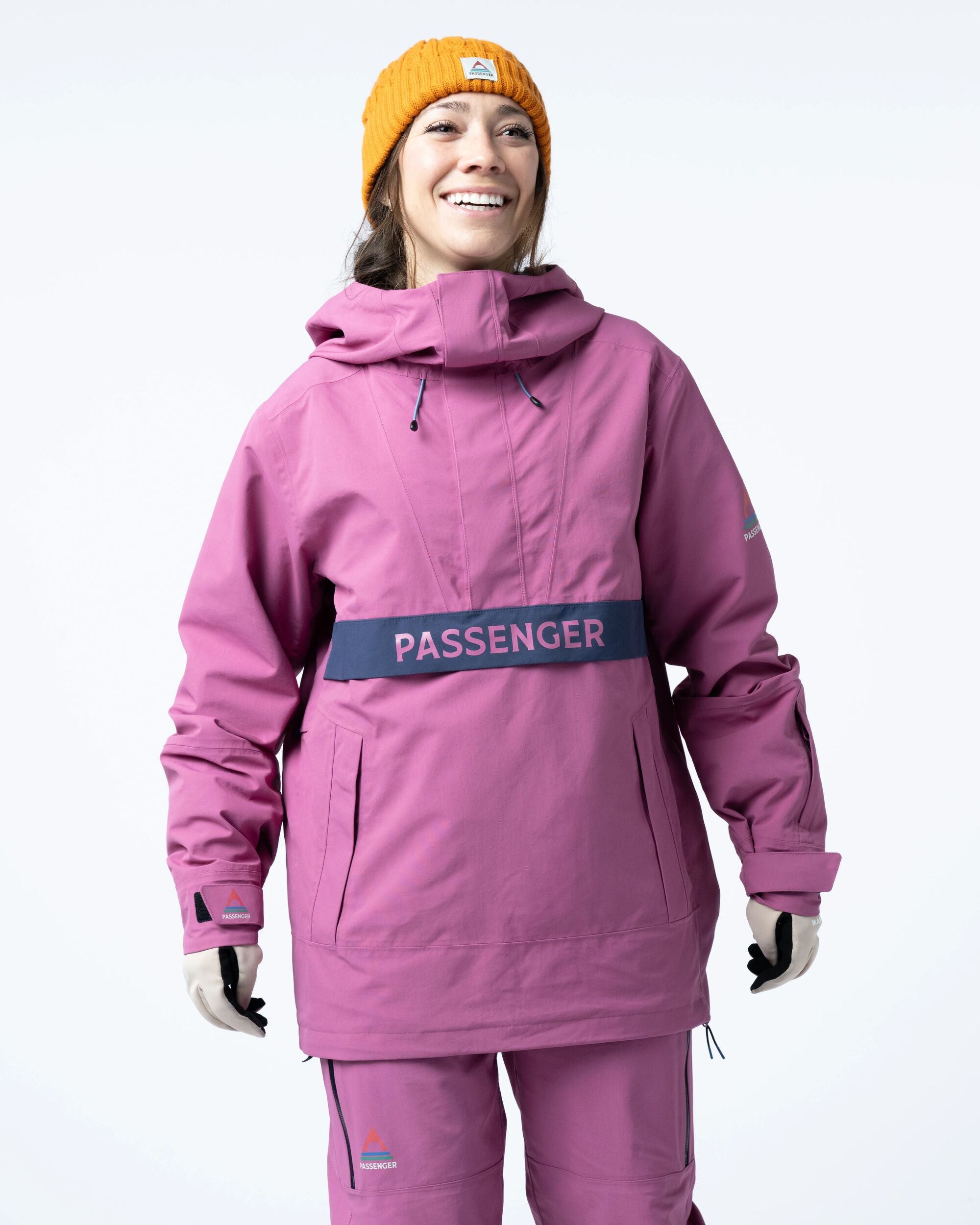 Snowscape Women's Recycled Anorak - Mauve Haze - Flatlay