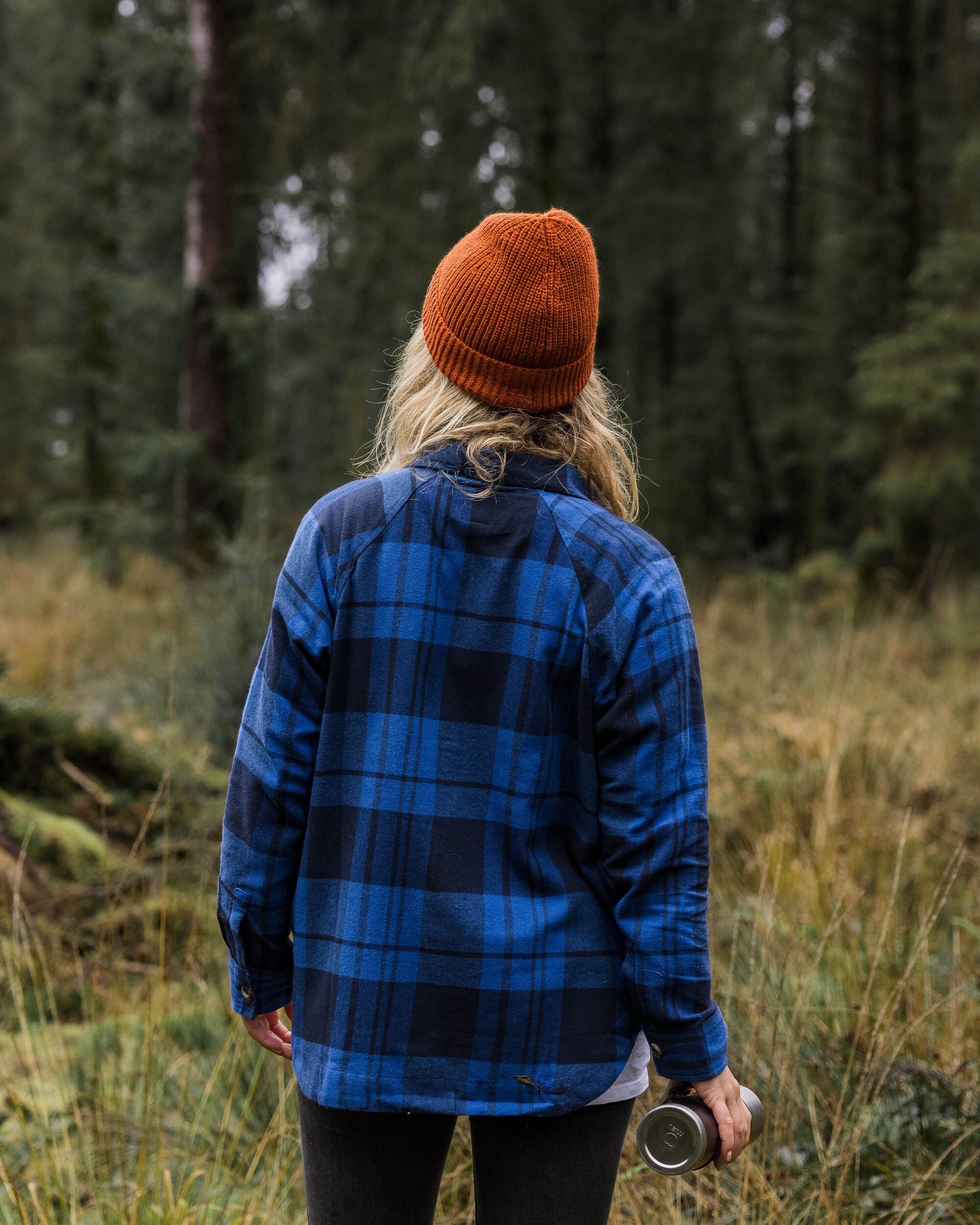 Harmony Organic Cotton Check Shirt - True Blue - Lifestyle