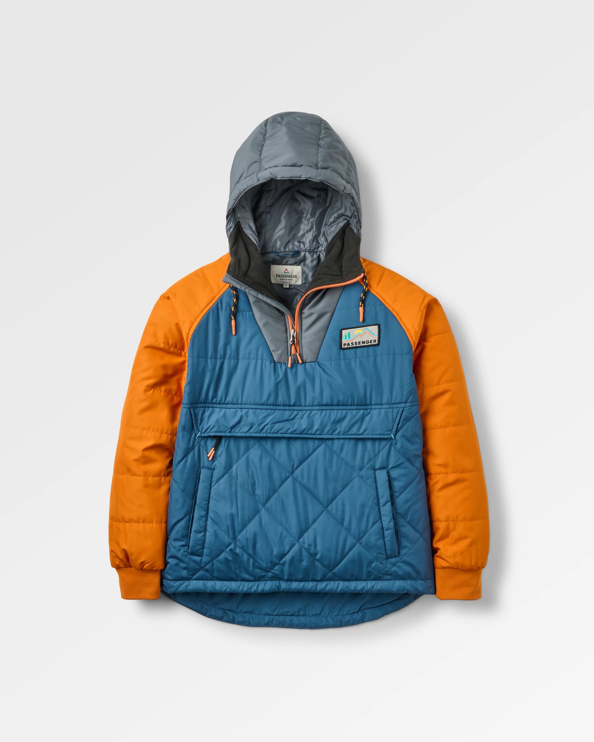 Ocean Recycled Insulated 1/2 Zip Jacket - Ensign Blue - Flatlay