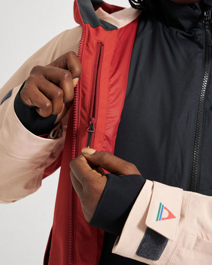 Snowscape Women's Recycled Jacket - Red Ochre/Blush - Studio Model