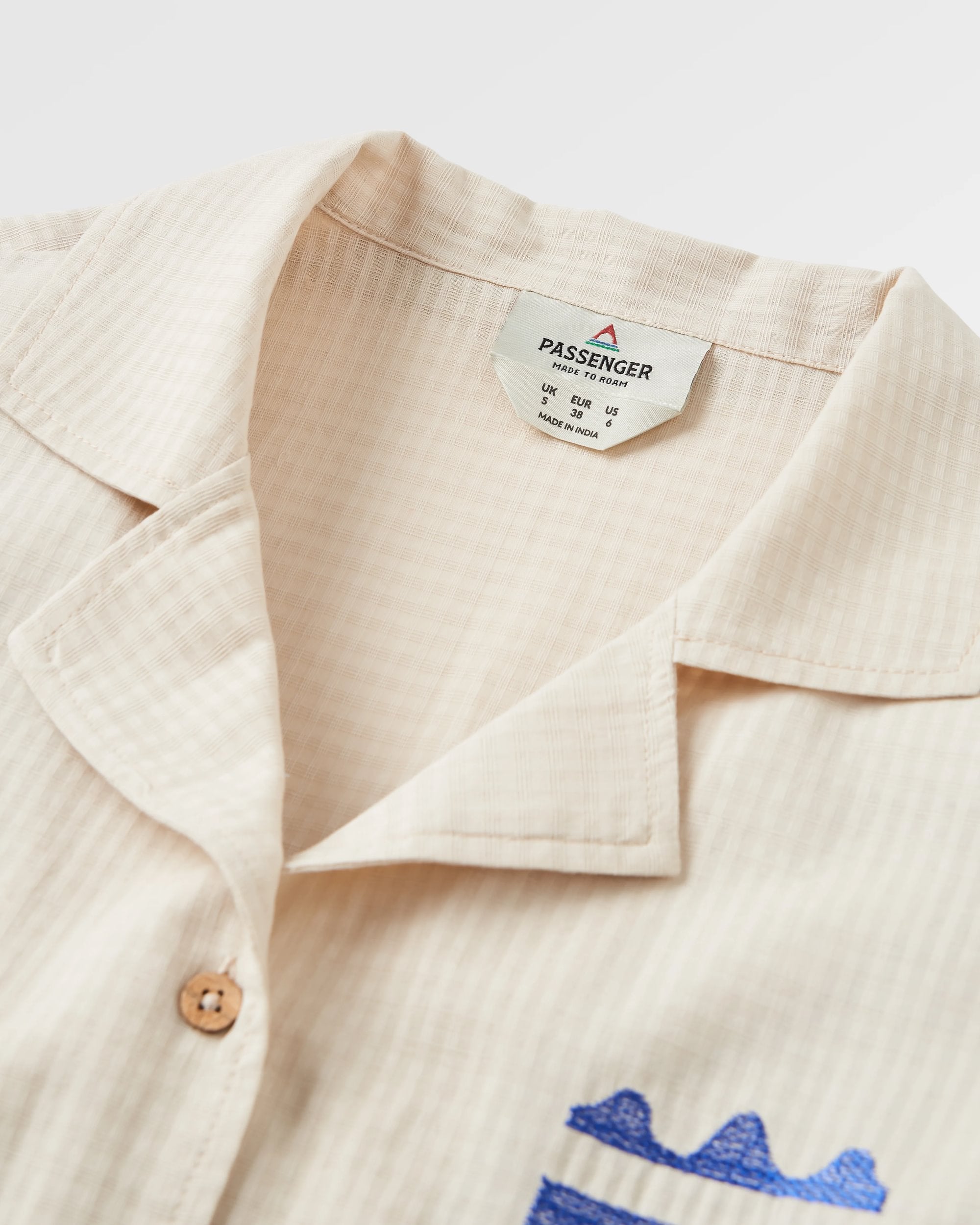 Arden Organic Cotton Short Sleeve Shirt - Vintage White - Flatlay