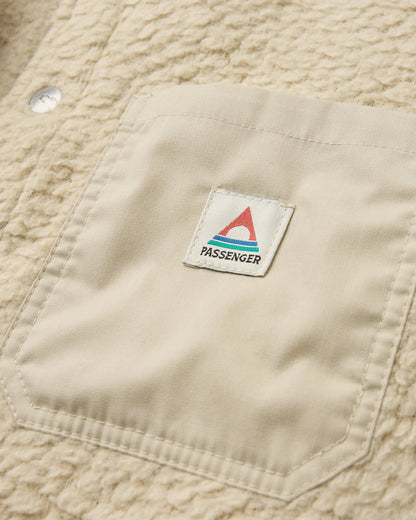 Rappel Recycled Sherpa Oversized Shirt - Oatmeal - Flatlay