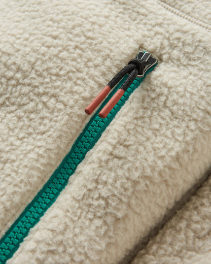 Maine 1/2 Zip Recycled Sherpa Fleece - Oatmeal - Flatlay