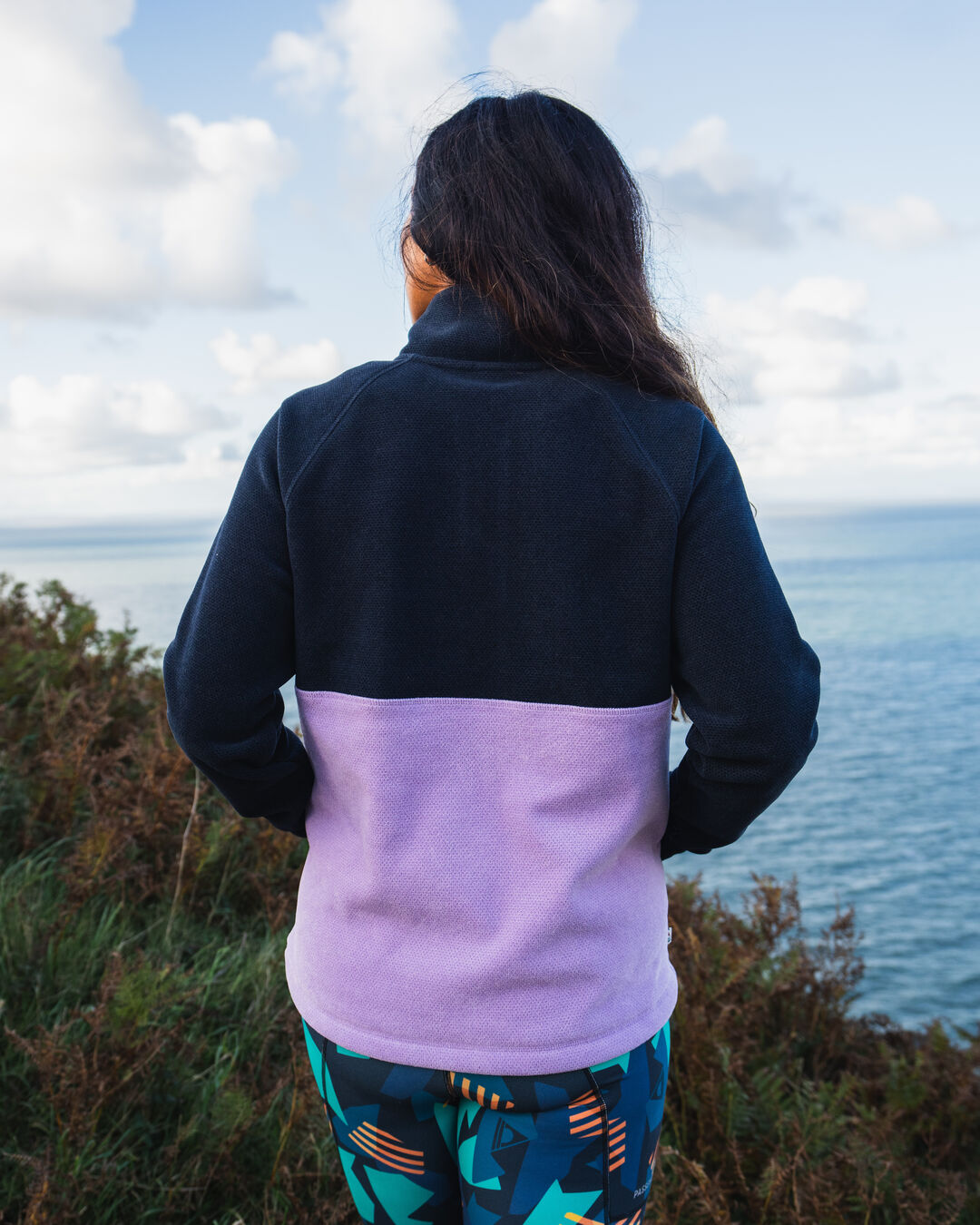 Womens_Snowdrop Pullover Recycled Polartec® Fleece - Lilac/ Deep Navy