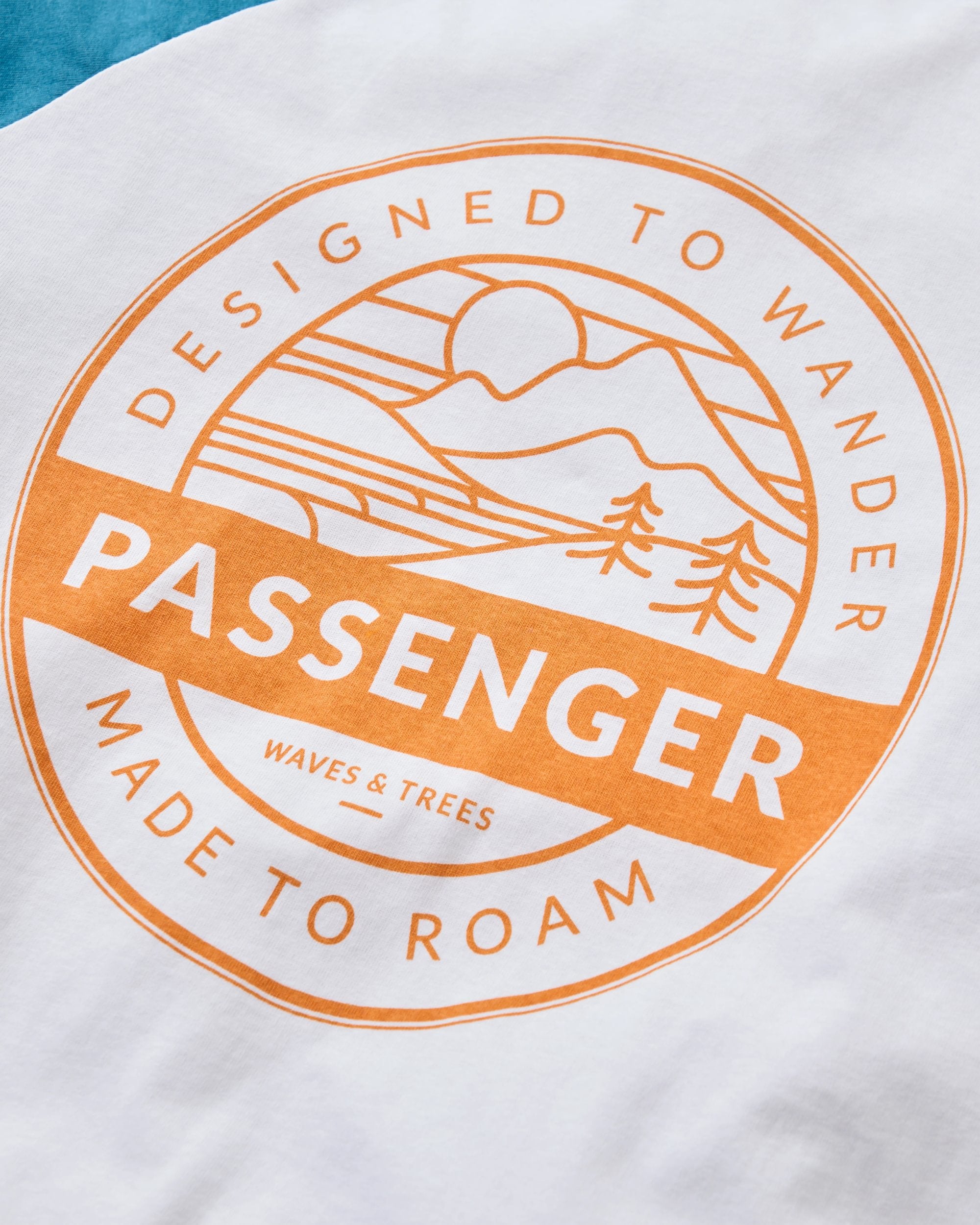 Odyssey Recycled Cotton Raglan T-Shirt - White - Flatlay