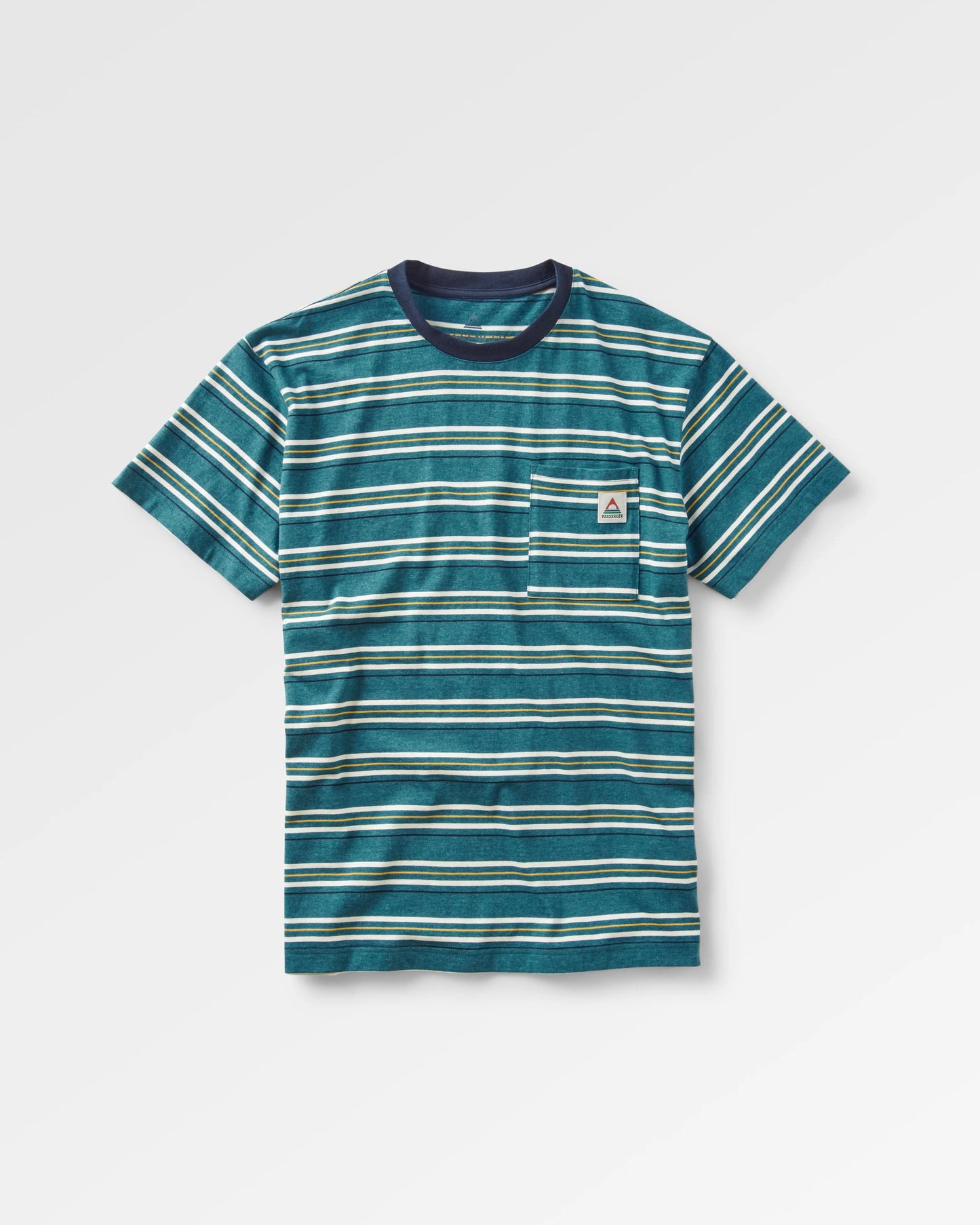 Retro Recycled Cotton Pocket T-Shirt - Blue Steel Marl