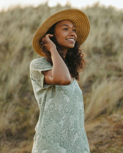 Ambrose Oversized Organic Dress - Pistachio Floral