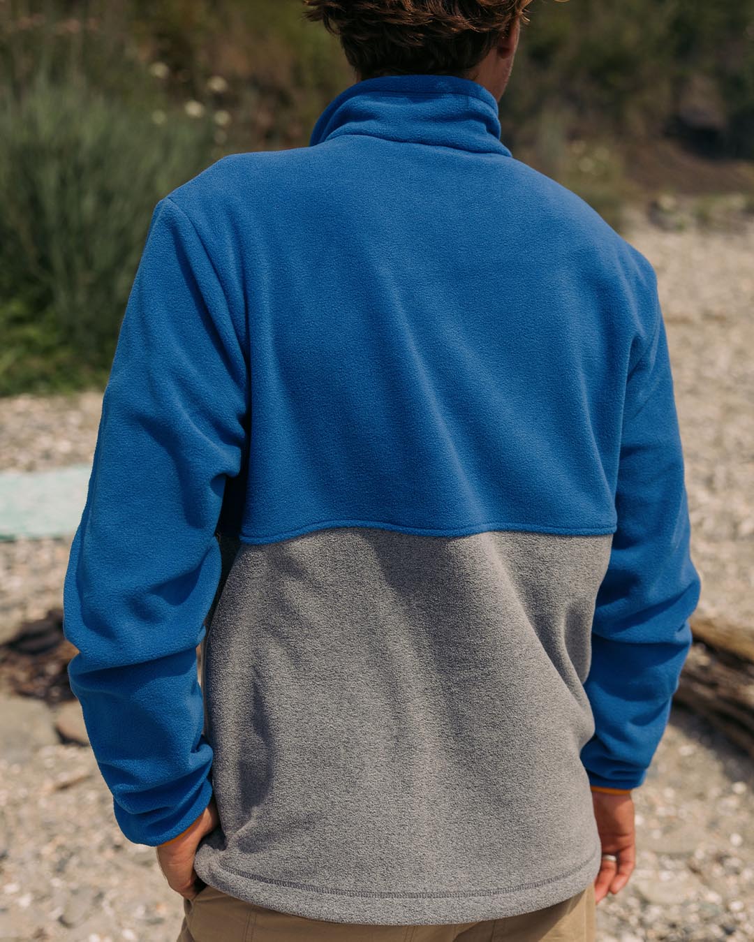 Ridge Full Zip Polar Fleece - True Blue/Grey Marl