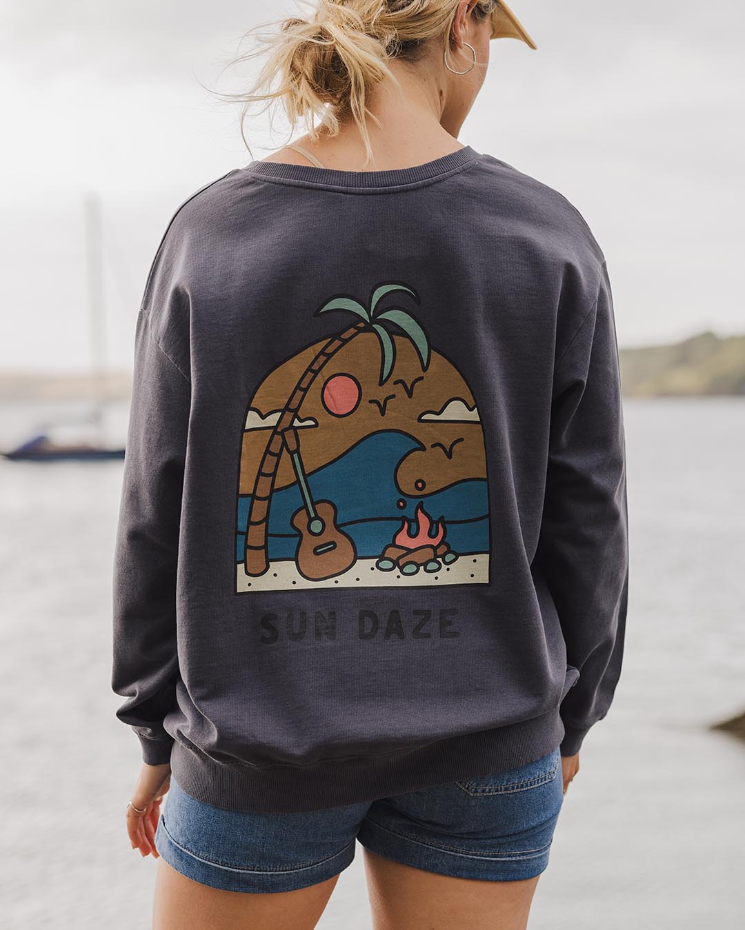 Sundaze Recycled Cotton Sweatshirt - Charcoal