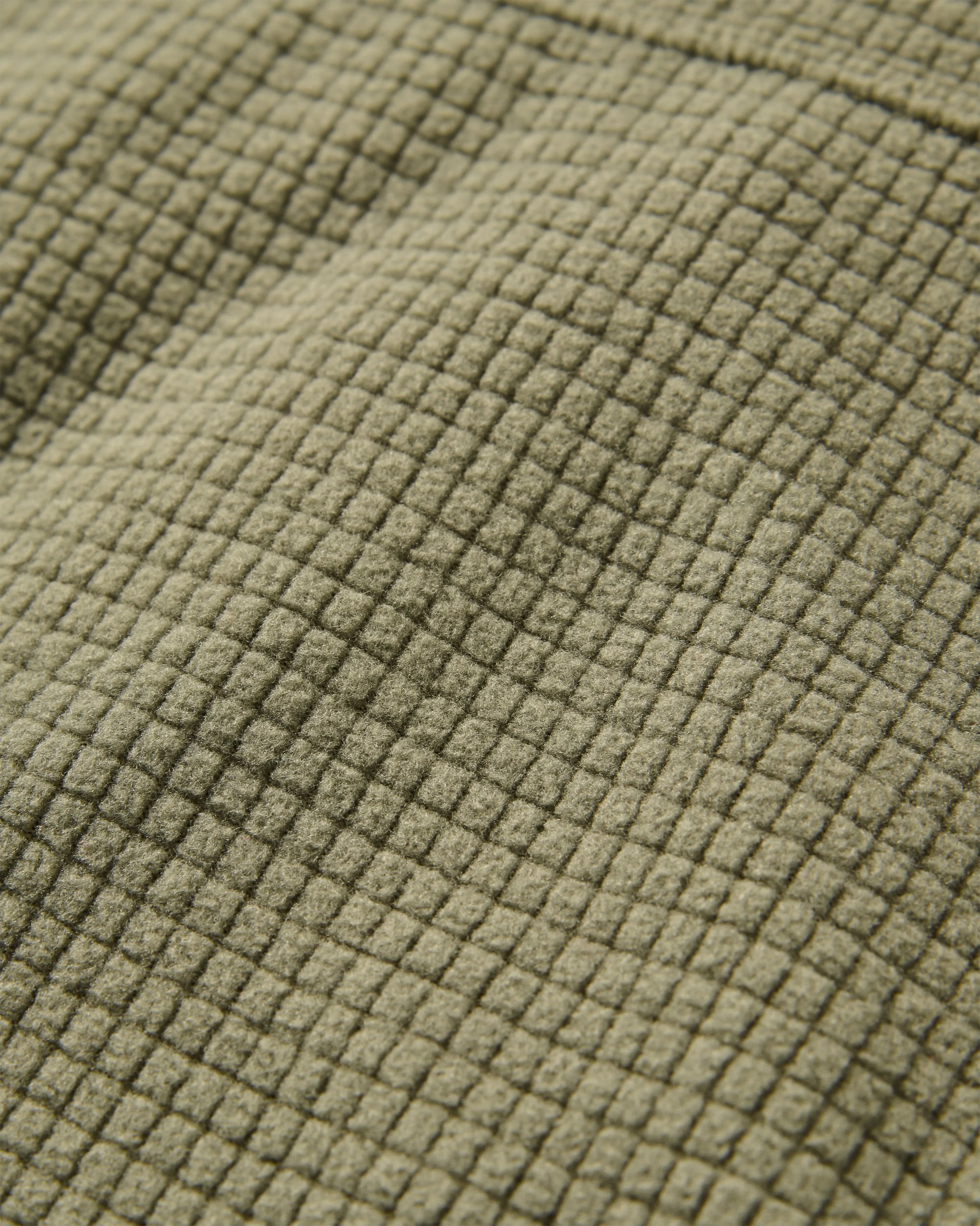 Point Grid Recycled Fleece Hoodie - Dusty Olive - Flatlay