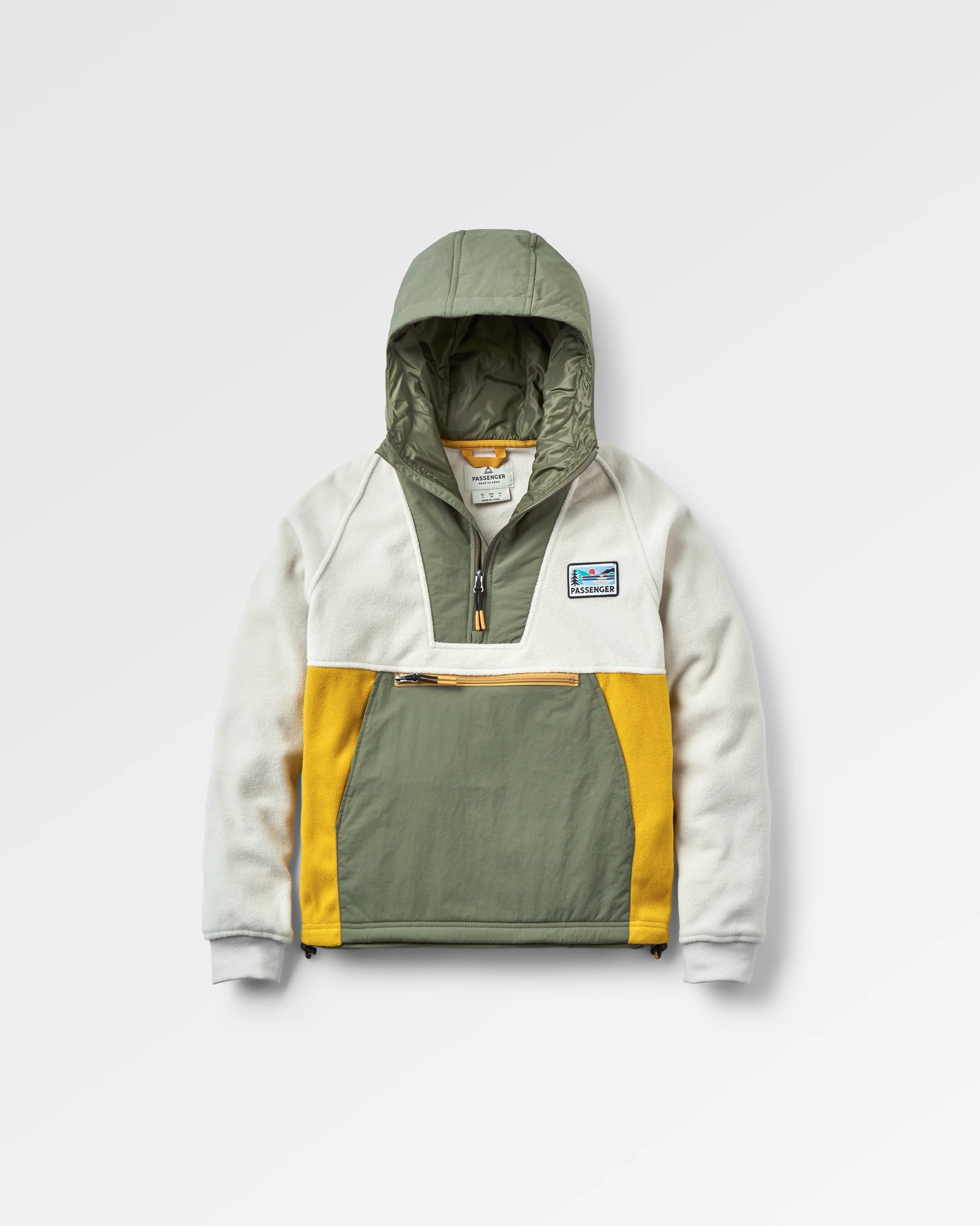 Alexander Recycled Hooded Polar Fleece - Vintage White - Flatlay