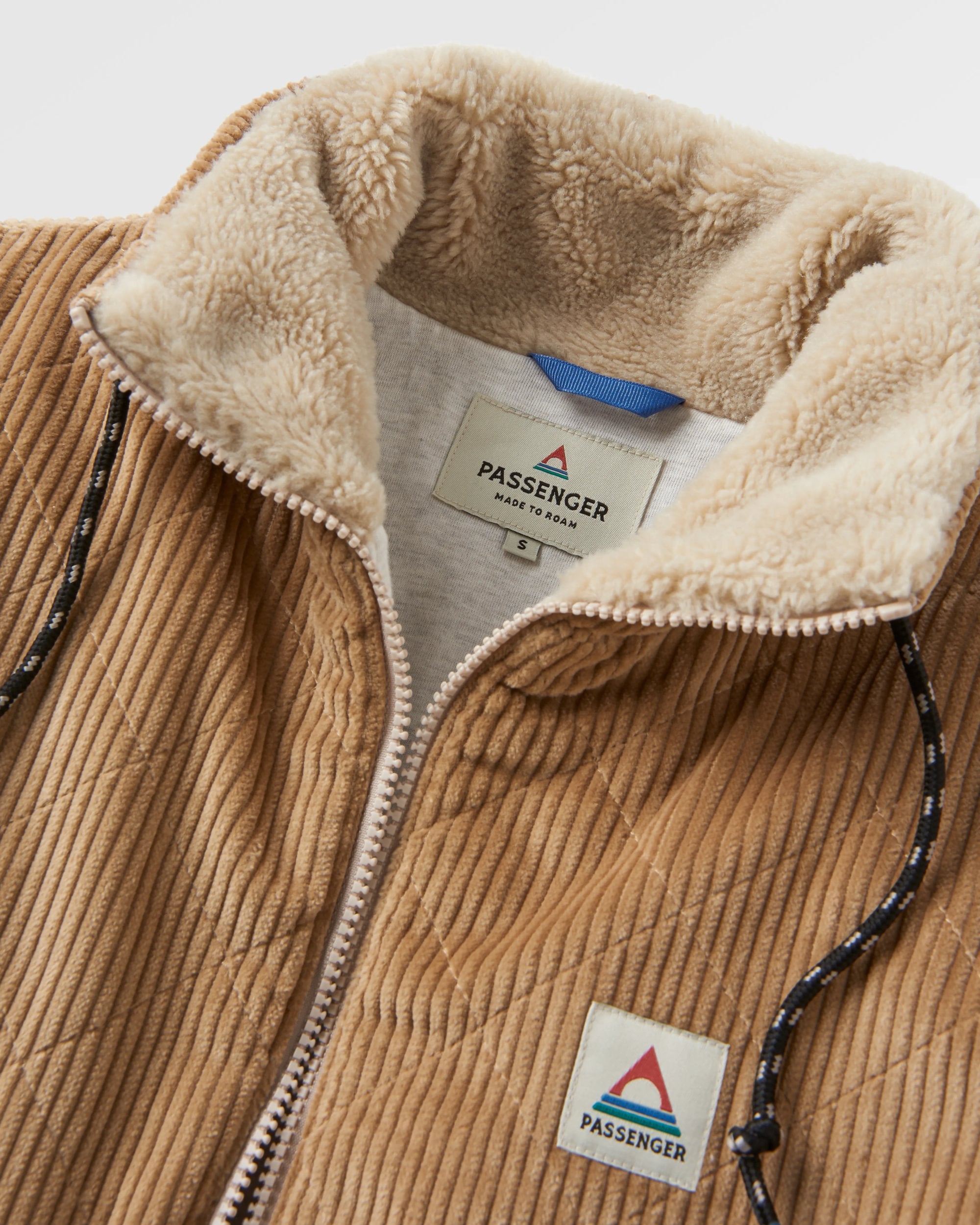 Awaken Recycled Deep-Pile Sherpa Fleece - Feather/Biscuit - Flatlay