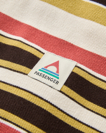 Wild Pine Relaxed Fit Stripe T-shirt - Redwood Multi Stripe - Flatlay