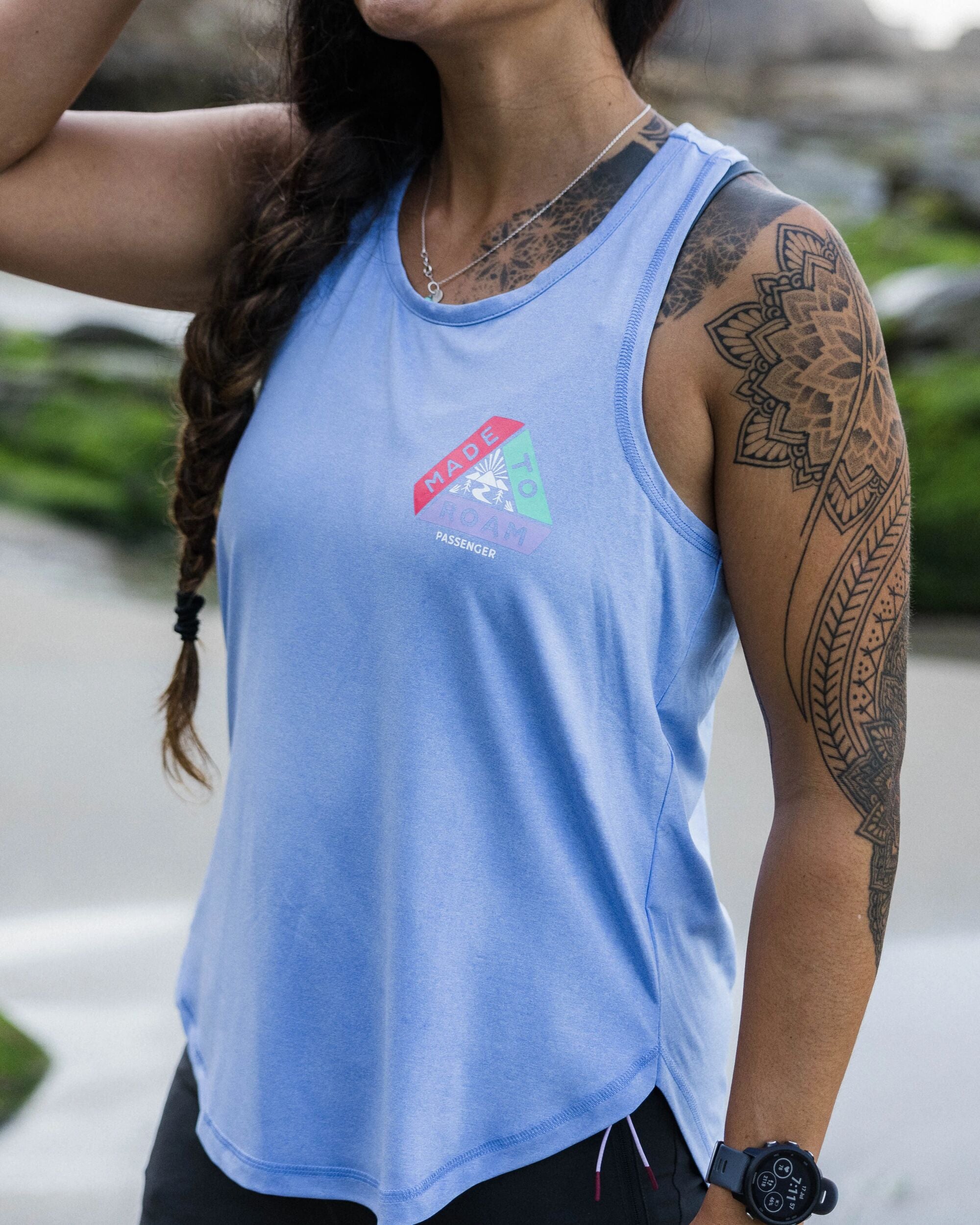 Twist Recycled Marl Active Vest - Cornflower Marl - Lifestyle