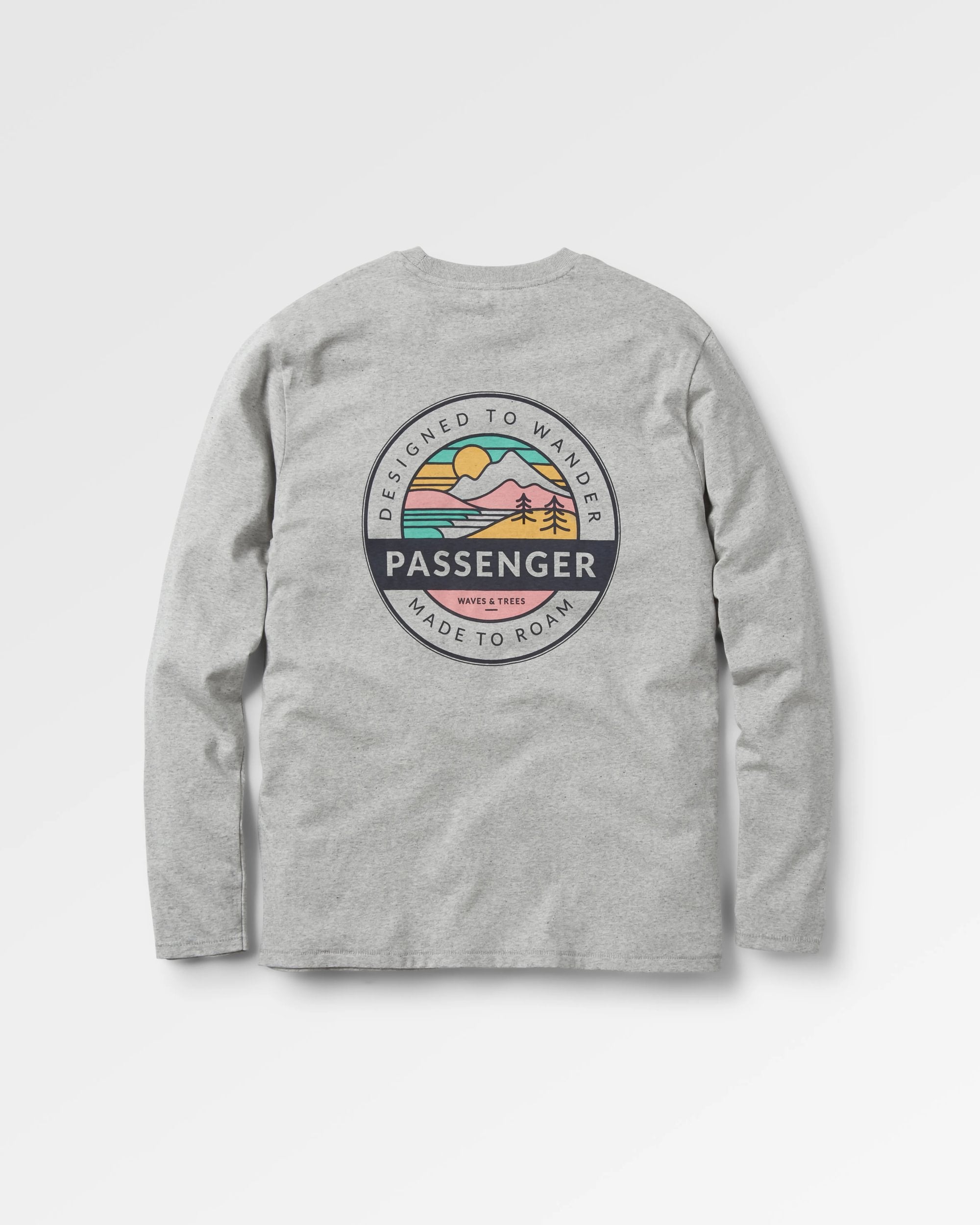 Odyssey Recycled Cotton LS T-Shirt - Mid Grey Marl - Flatlay