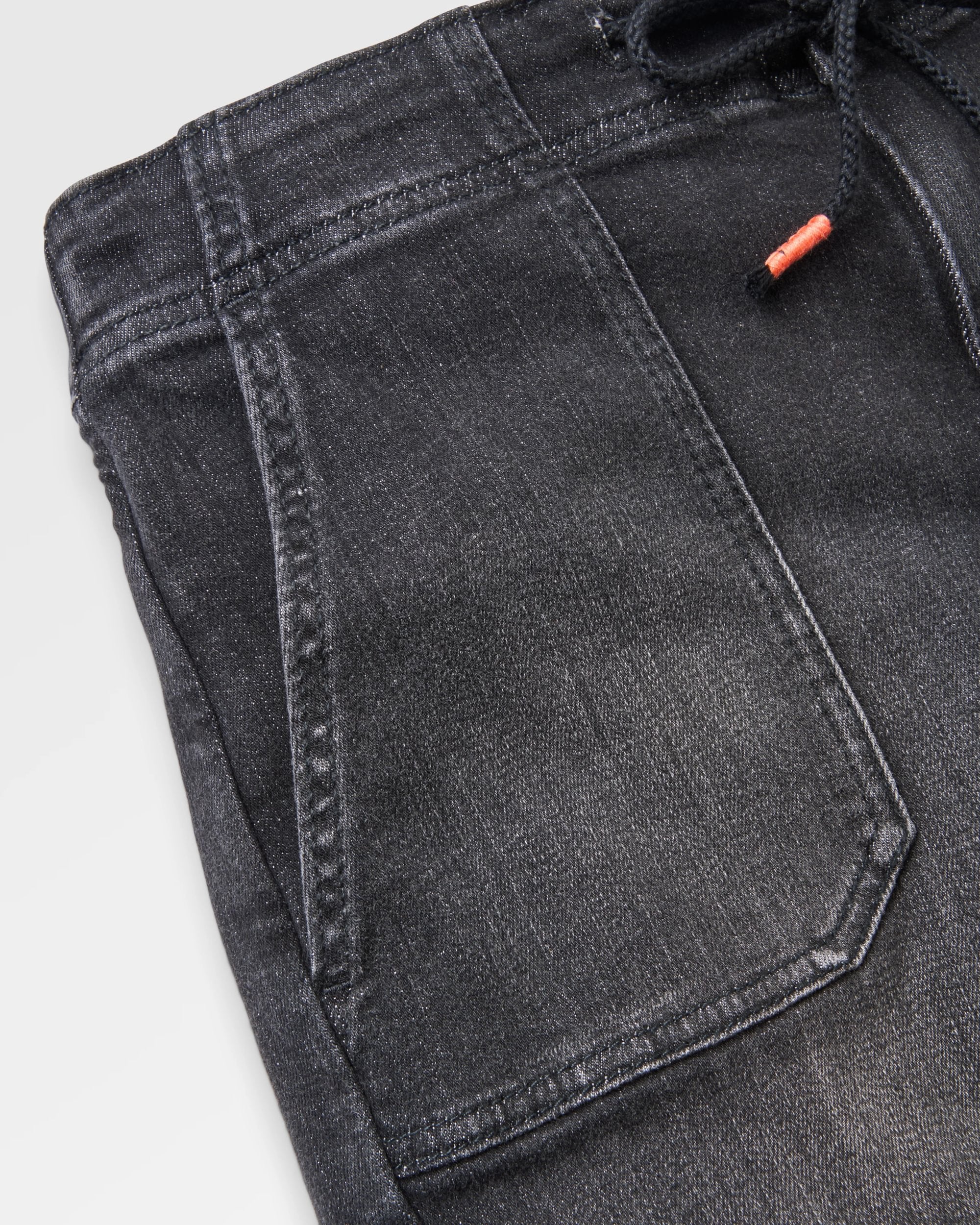 Carriso Denim Short - Washed Black Denim - Flatlay