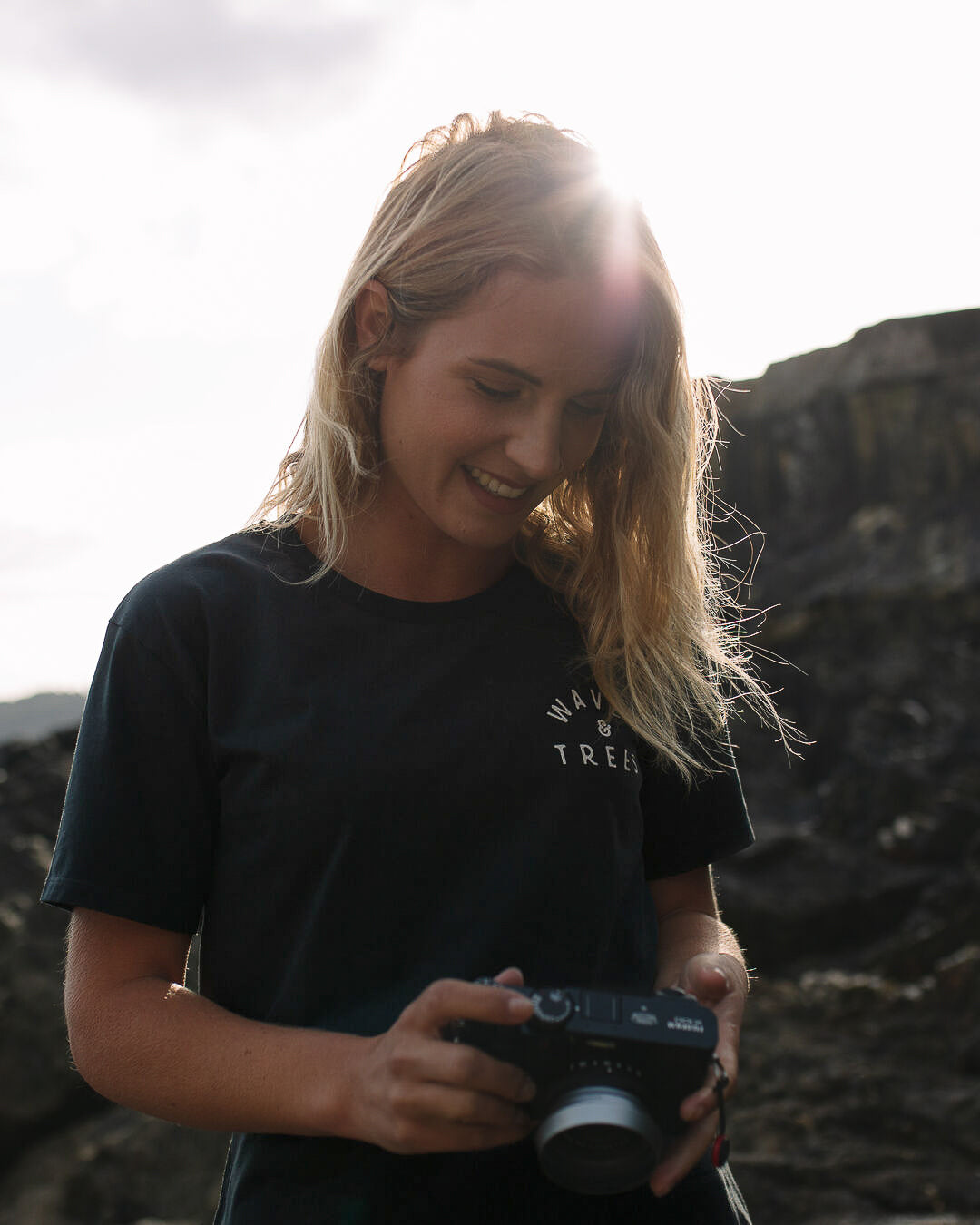 Penida Recycled Cotton T-Shirt - Black - Lifestyle