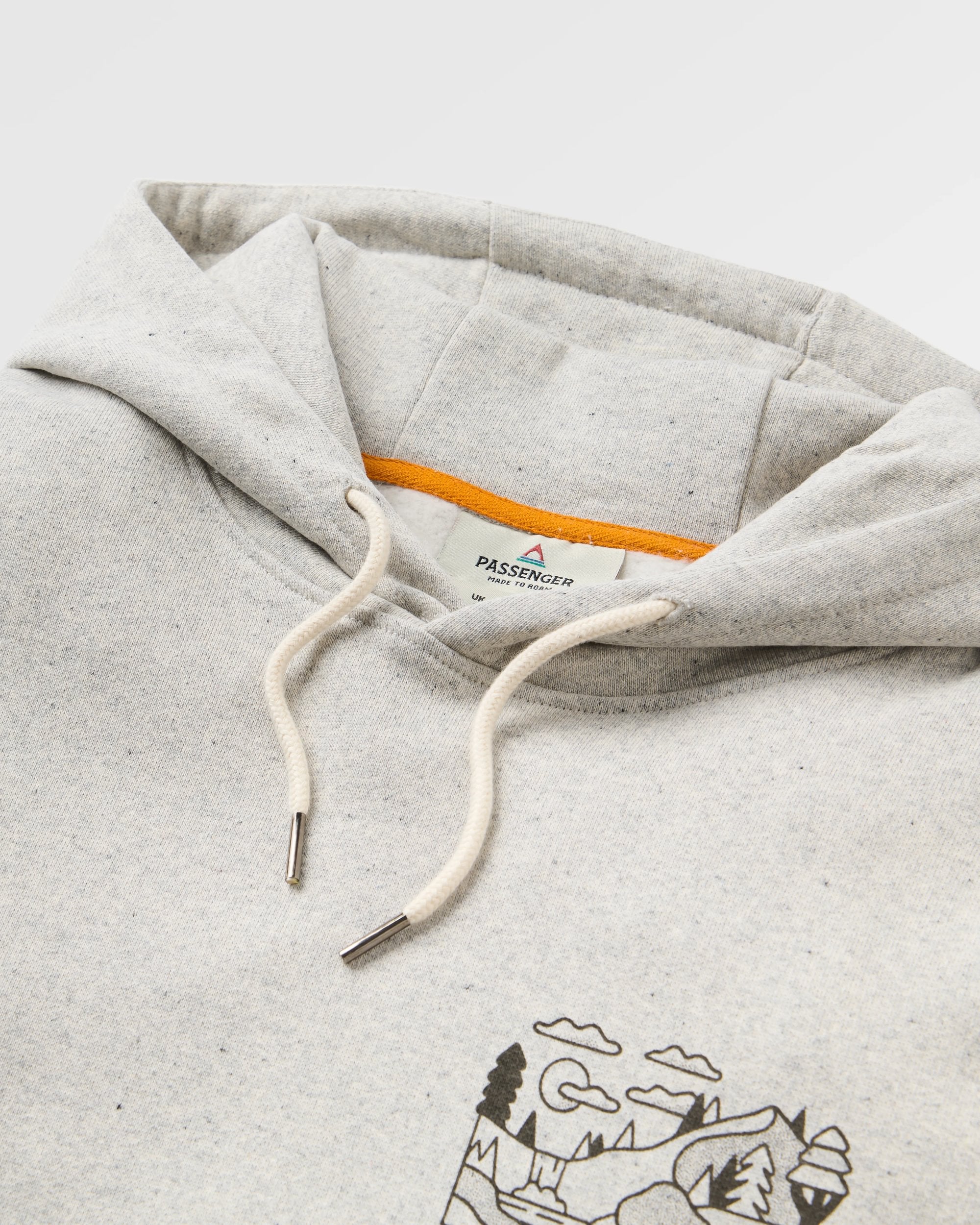 Roam Slow Women's Recycled Cotton Hoodie - Light Grey Marl - Flatlay