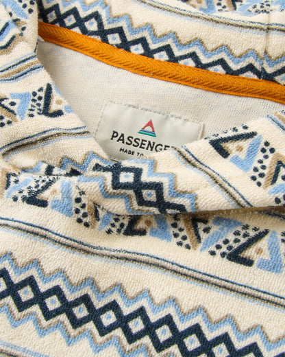 Groovy Towelling Hoodie - Geo Stripe Birch  - Flatlay