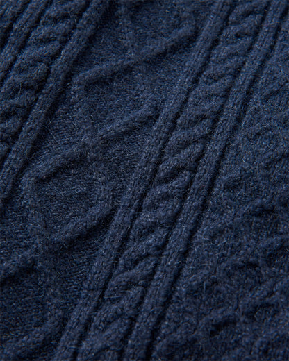 Sandbar Cable Knitted Jumper - Rich Navy