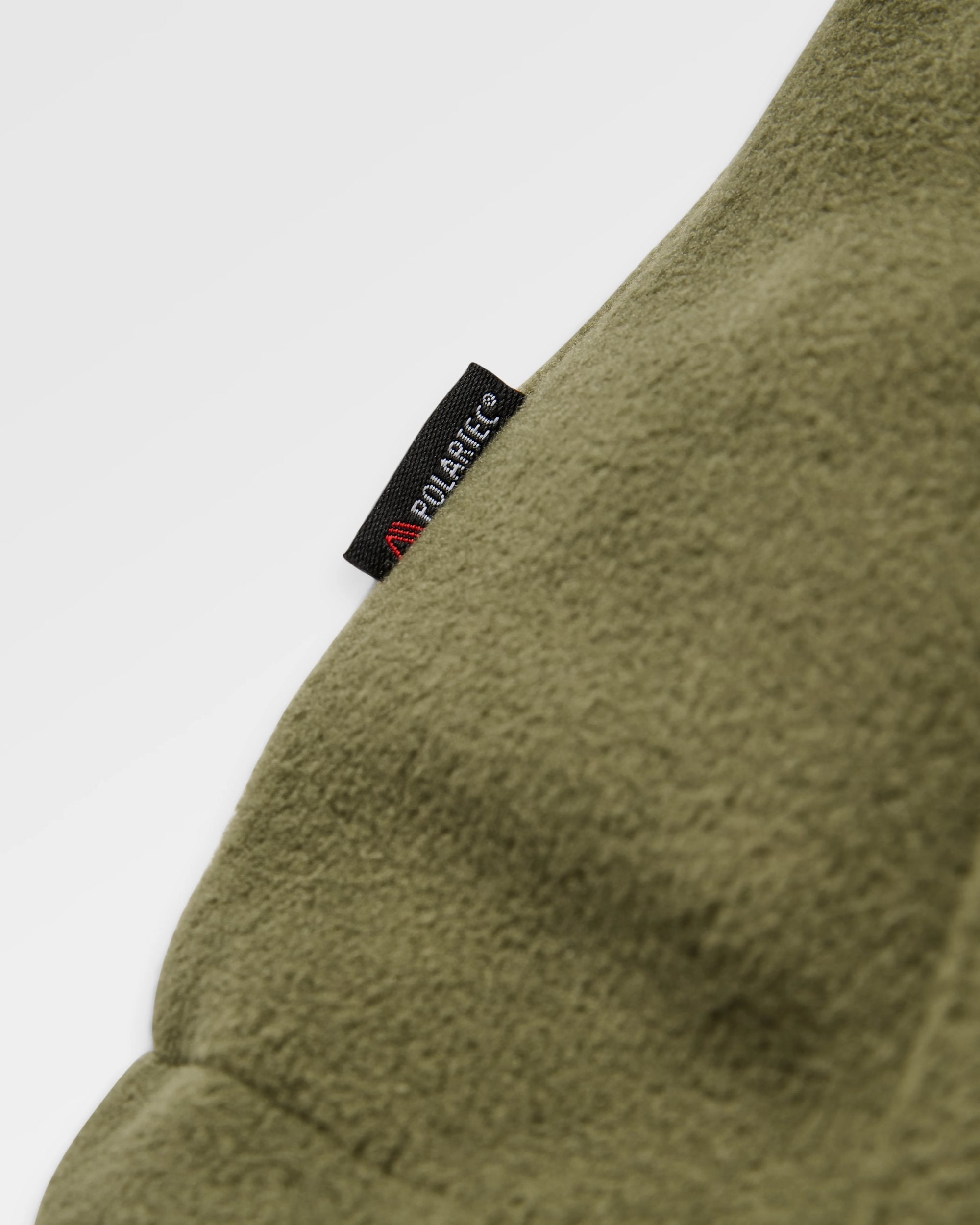 Woodland Hooded 1/2 Zip Recycled Polartec® Fleece - Black/Khaki - Flatlay