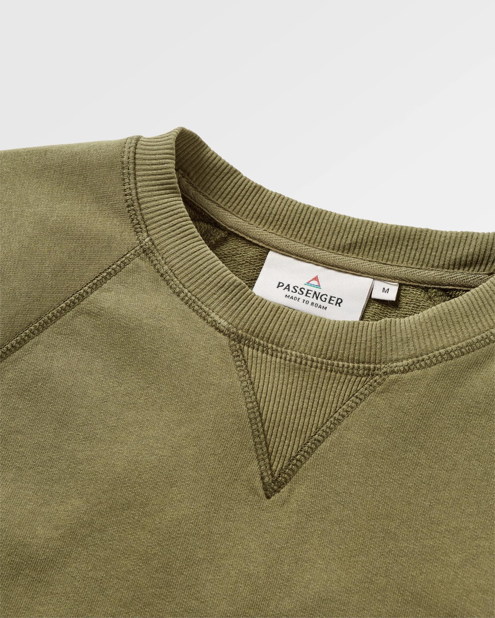 Heritage Recycled Cotton Sweatshirt - Khaki - Flatlay