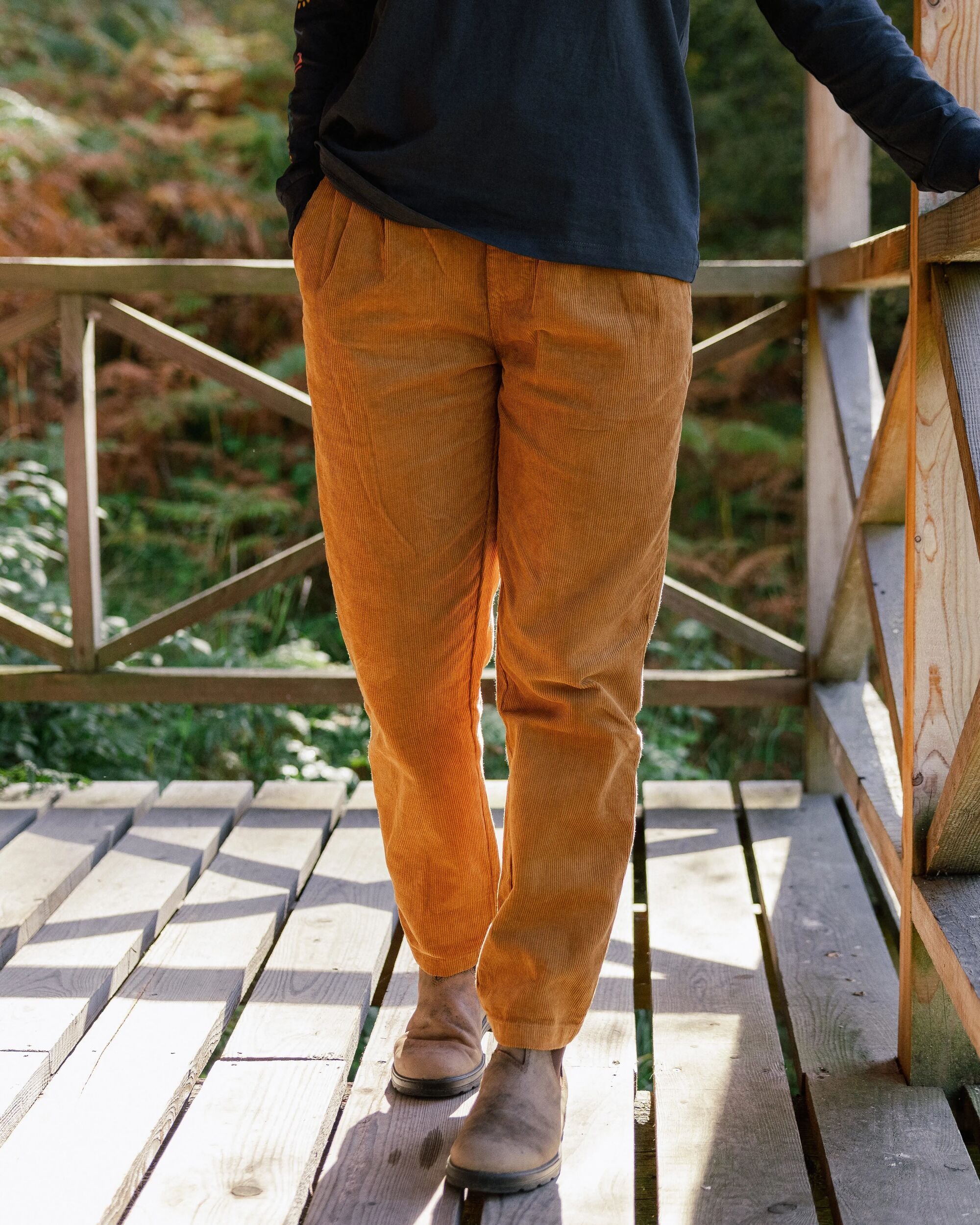 Compass Recycled Corduroy Trouser - Coconut - Lifestyle