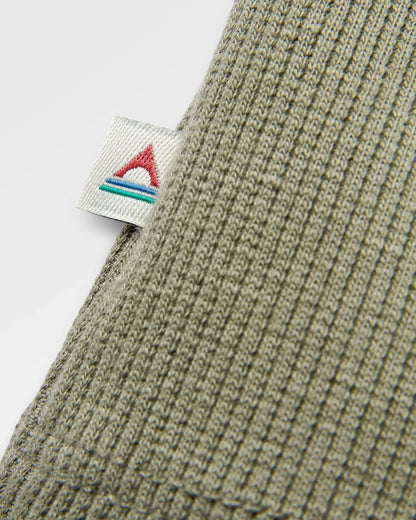 Out There Ribbed Cropped T-Shirt - Dusty Olive - Flatlay