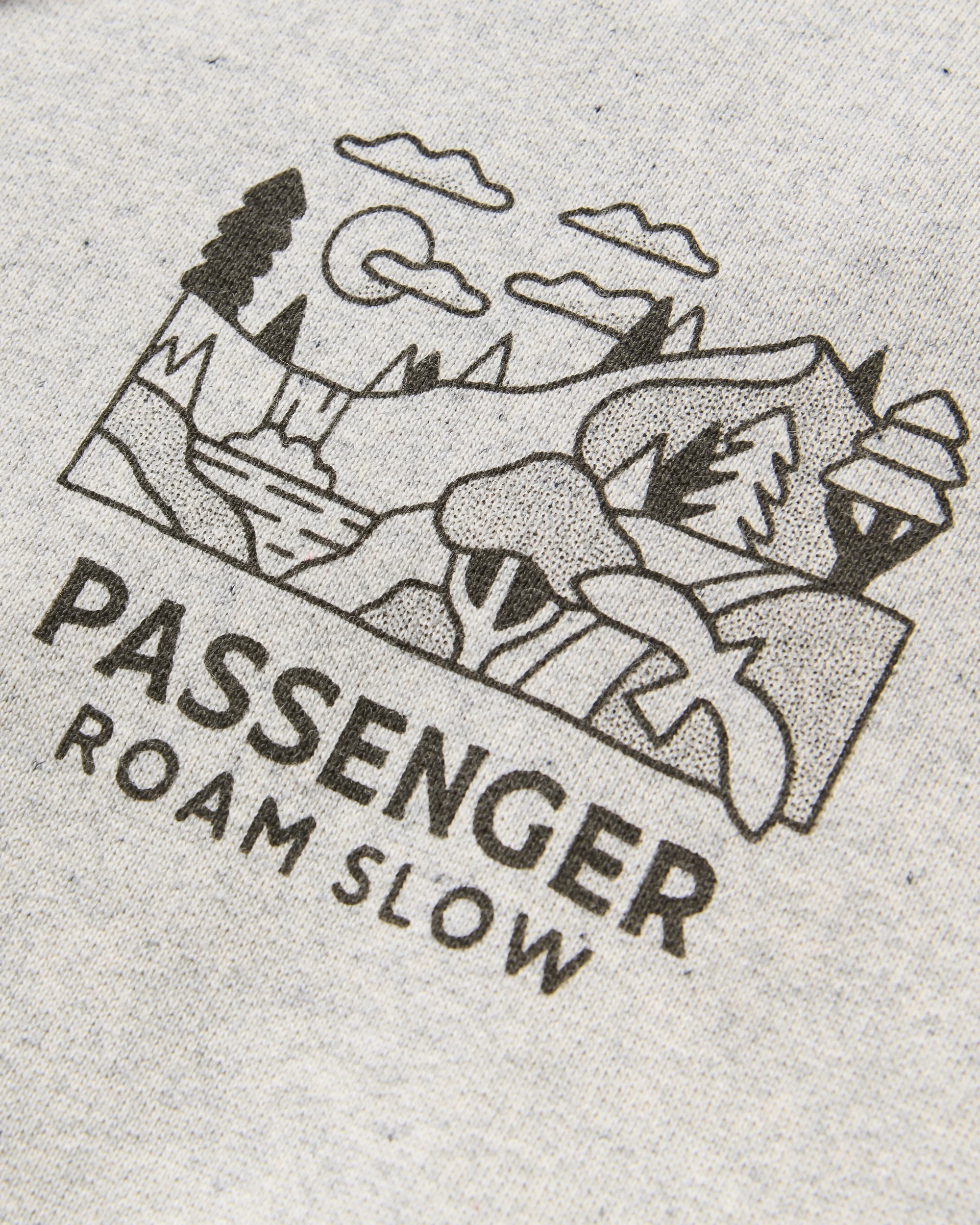 Roam Slow Women's Recycled Cotton Hoodie - Light Grey Marl - Flatlay