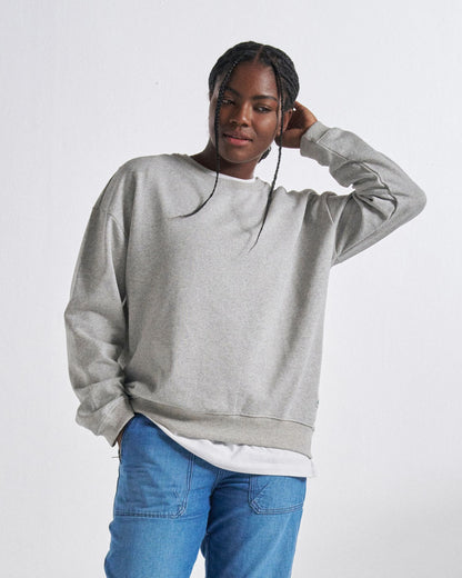 Heritage Women's Sweatshirt - Mid Grey Marl - Studio Model