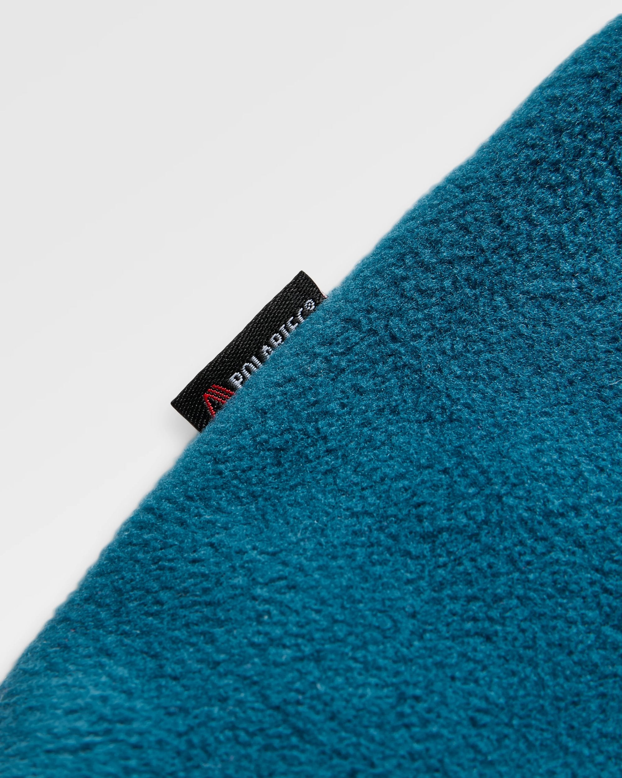 Woodland Hoodless 1/2 Zip Recycled Polartec® Fleece - Espresso/Tidal Blue  - Flatlay